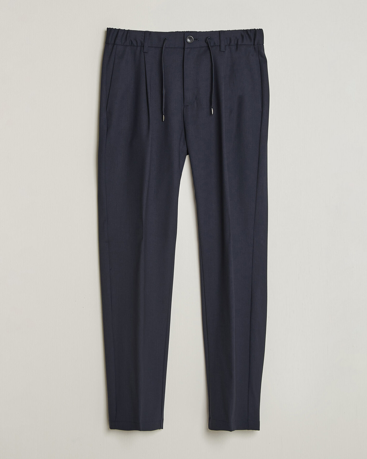 Hombres | Pantalones | Herno | Pleated Wool Trousers Navy