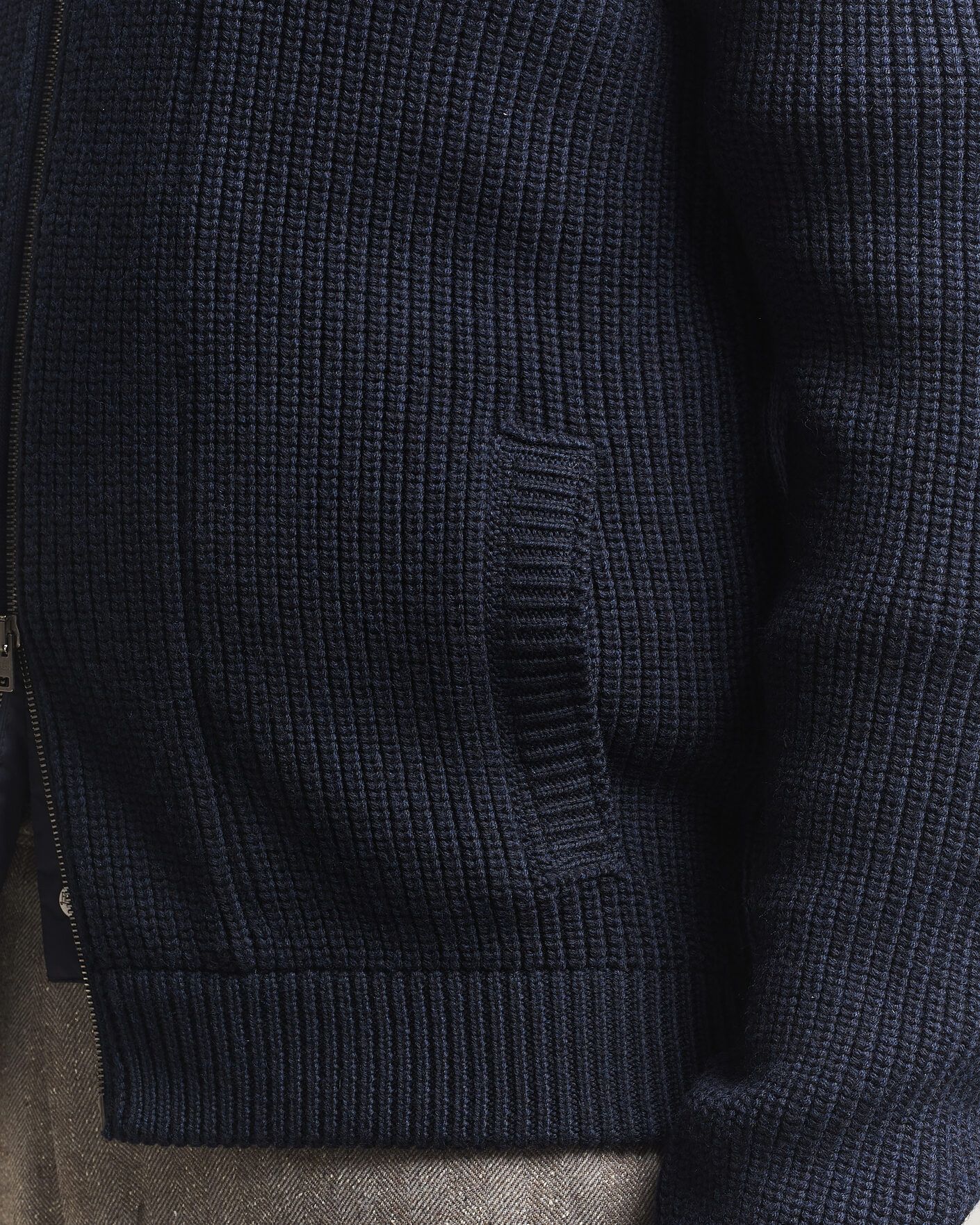 Hombres | Jerséis y prendas de punto | Herno | Full Zip Knit Cardigan Navy