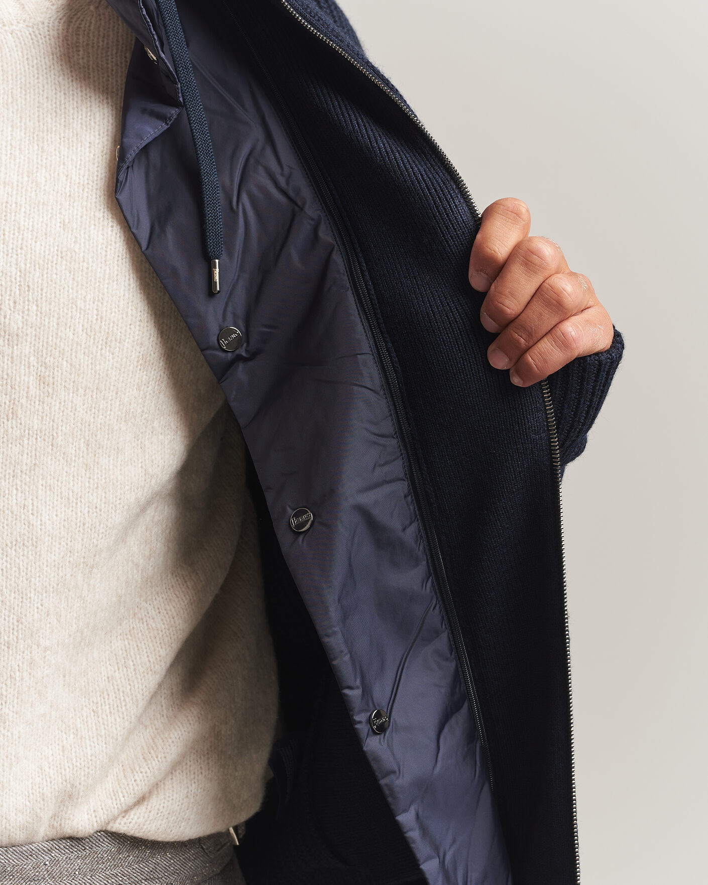 Hombres | Jerséis y prendas de punto | Herno | Full Zip Knit Cardigan Navy