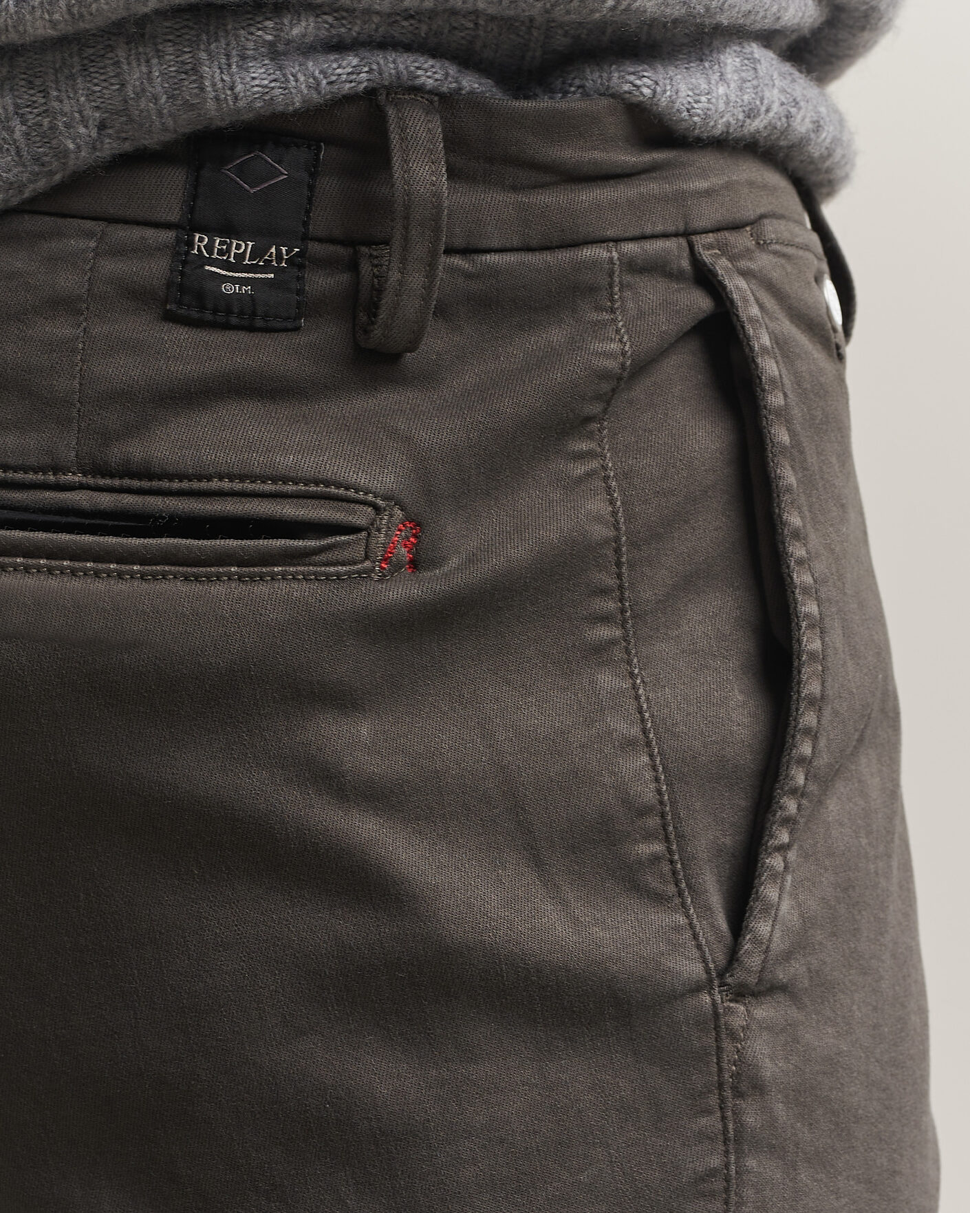 Hombres | Pantalones | Replay | Benni Hyperflex X-Lite Chinos Wood Grey