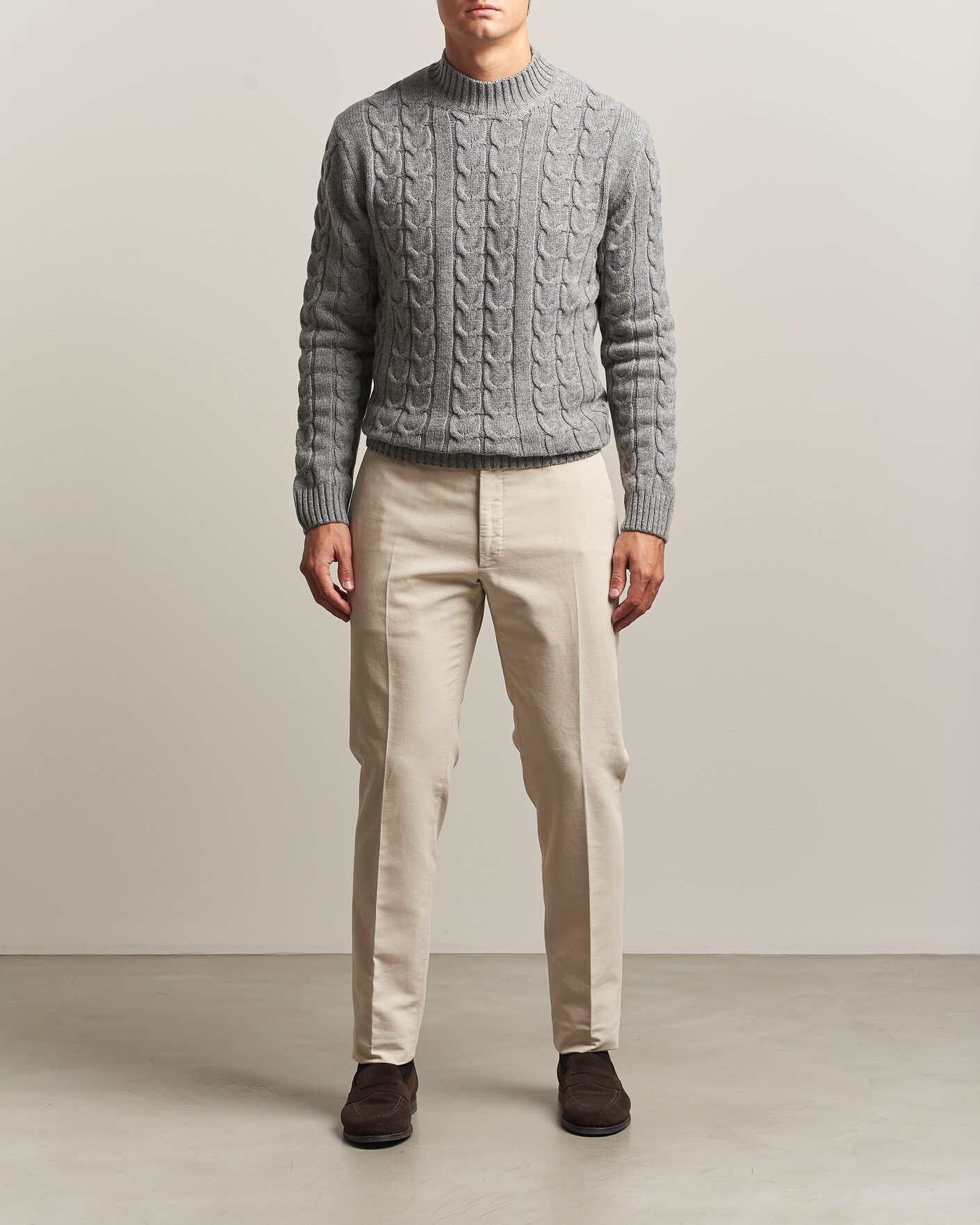 Hombres | Pantalones | Incotex | Slim Fit Soft Cotton Stretch Chinos Off White