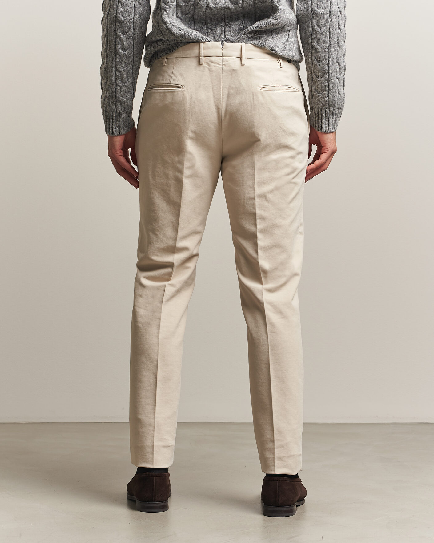 Hombres | Pantalones | Incotex | Slim Fit Soft Cotton Stretch Chinos Off White