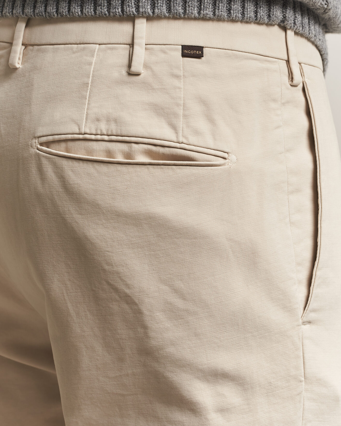 Hombres | Pantalones | Incotex | Slim Fit Soft Cotton Stretch Chinos Off White