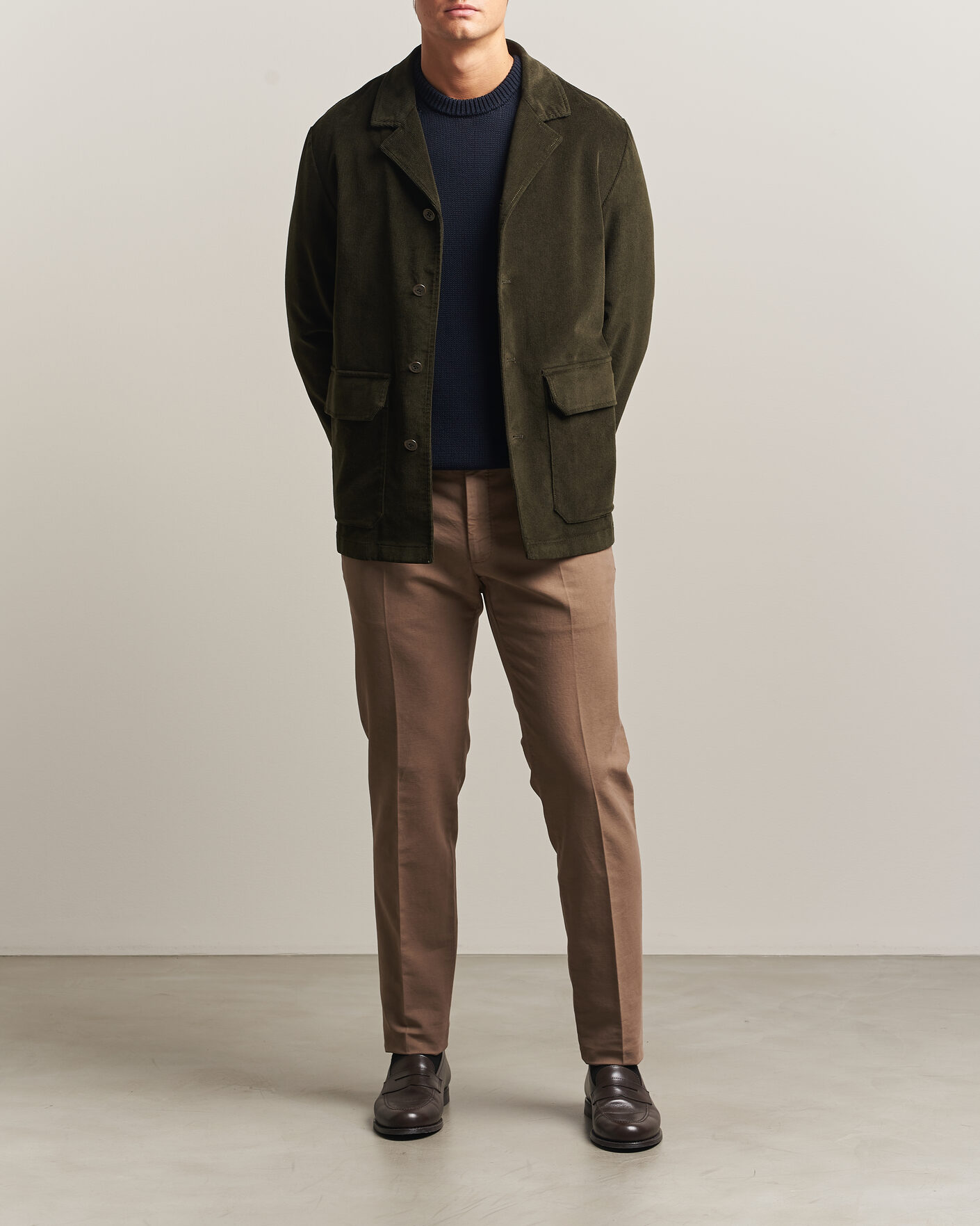 Hombres | Pantalones | Incotex | Slim Fit Soft Cotton Stretch Chinos Taupe