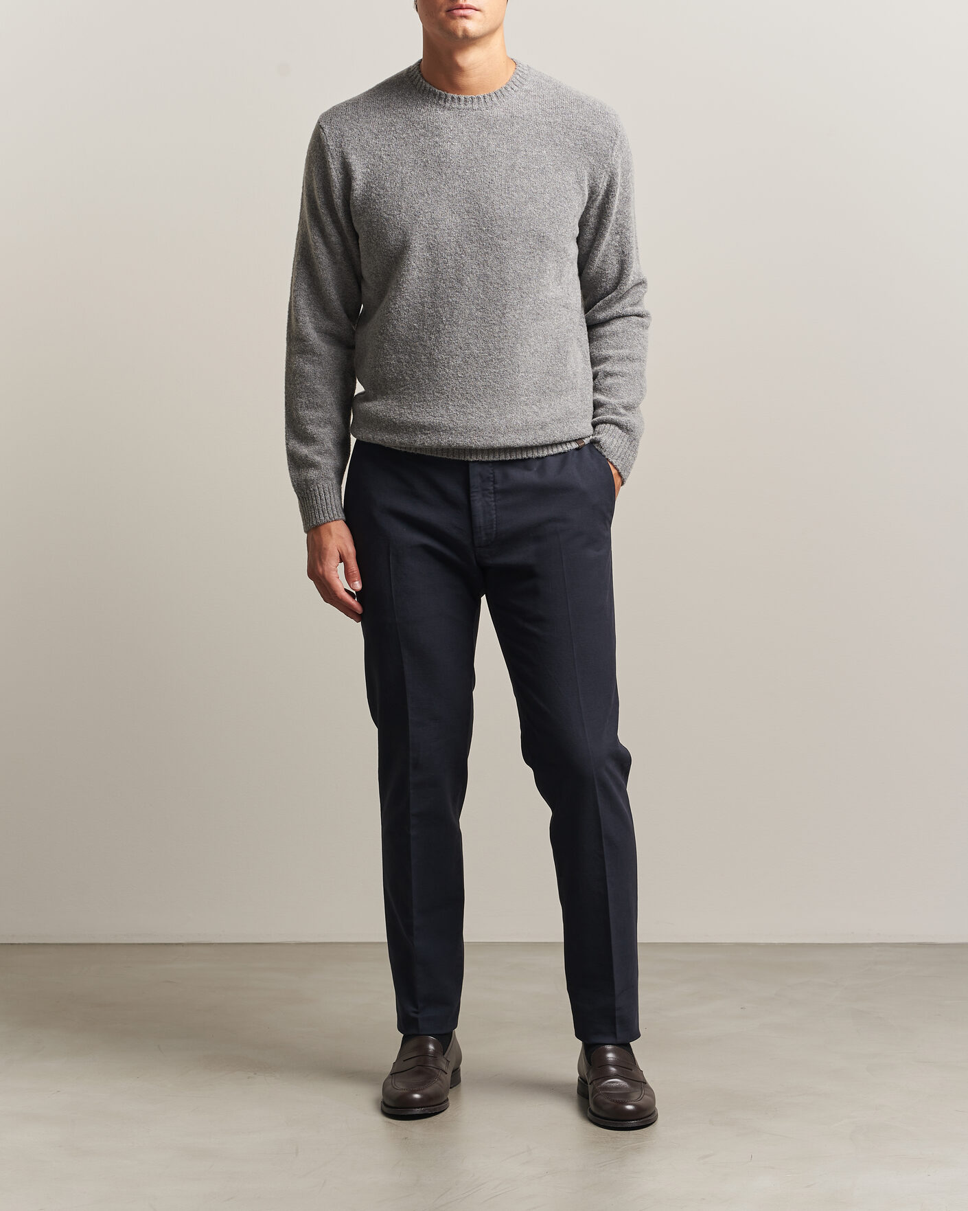 Hombres | Pantalones | Incotex | Slim Fit Soft Cotton Stretch Chinos Navy