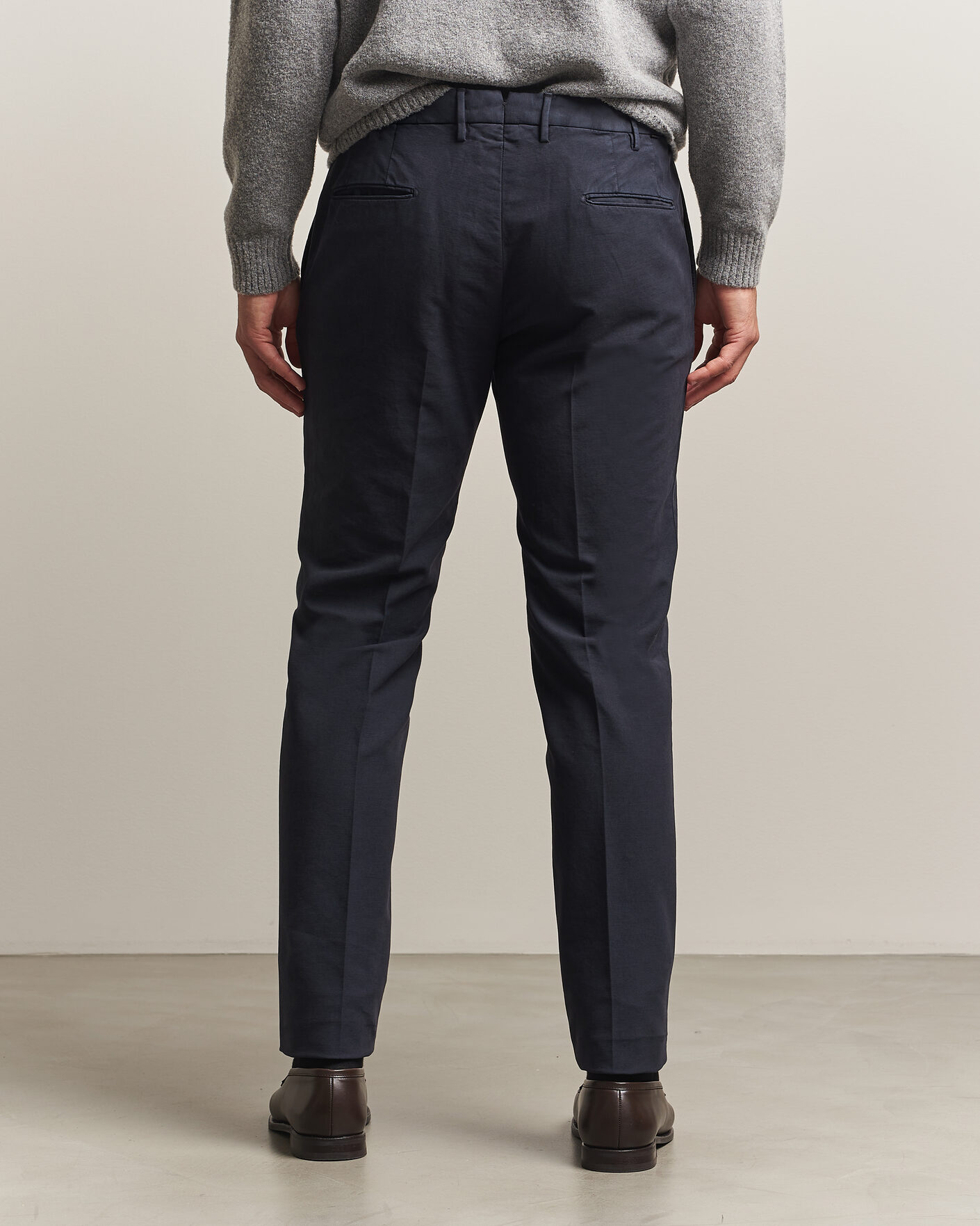 Hombres | Pantalones | Incotex | Slim Fit Soft Cotton Stretch Chinos Navy