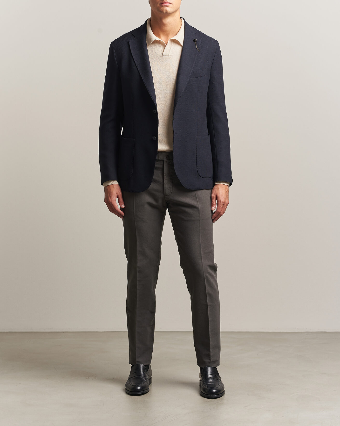 Hombres | Pantalones | Incotex | Slim Fit Soft Cotton Stretch Chinos Dark Grey