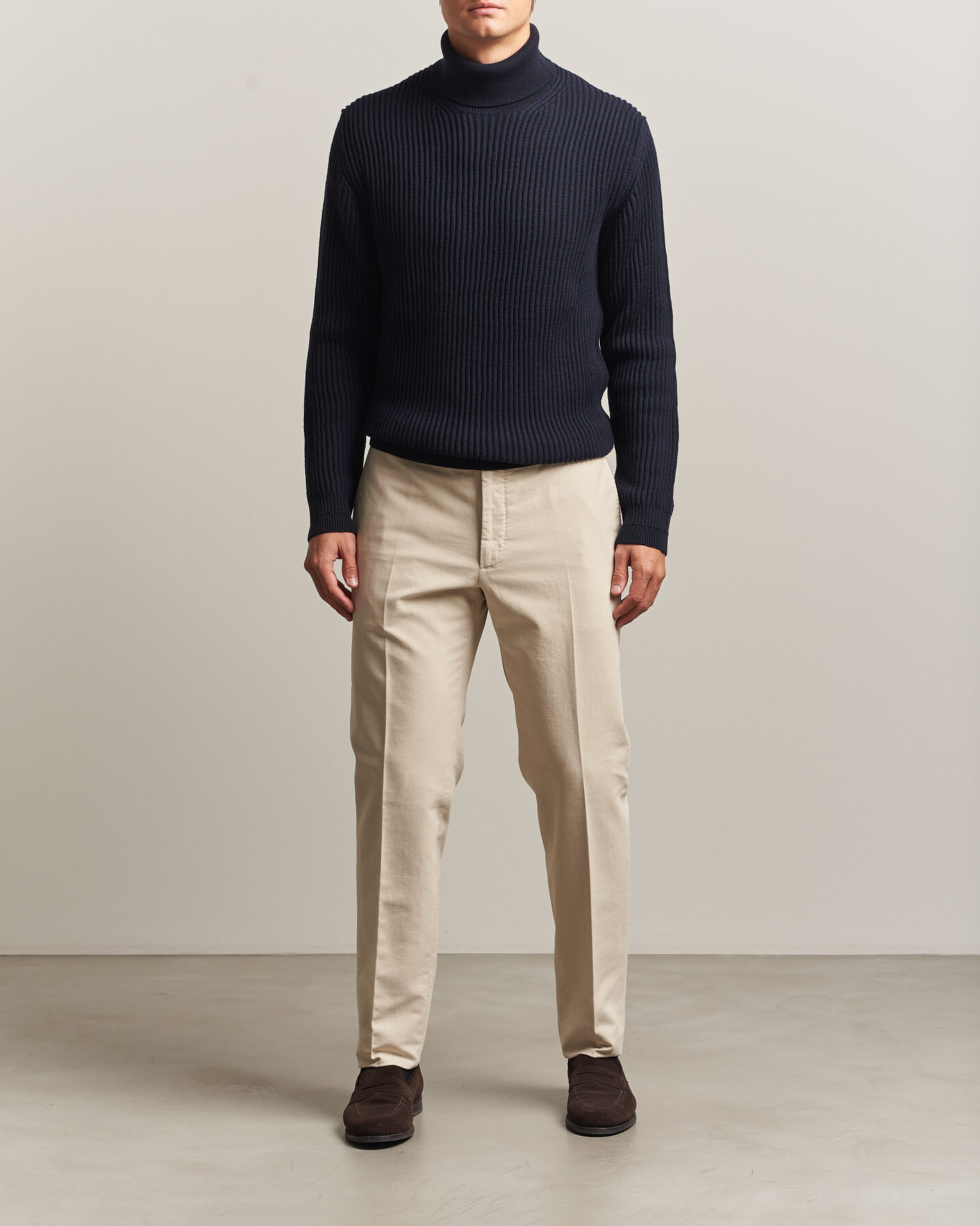 Hombres | Pantalones | Incotex | Regular Fit Soft Cotton Stretch Chinos Off White