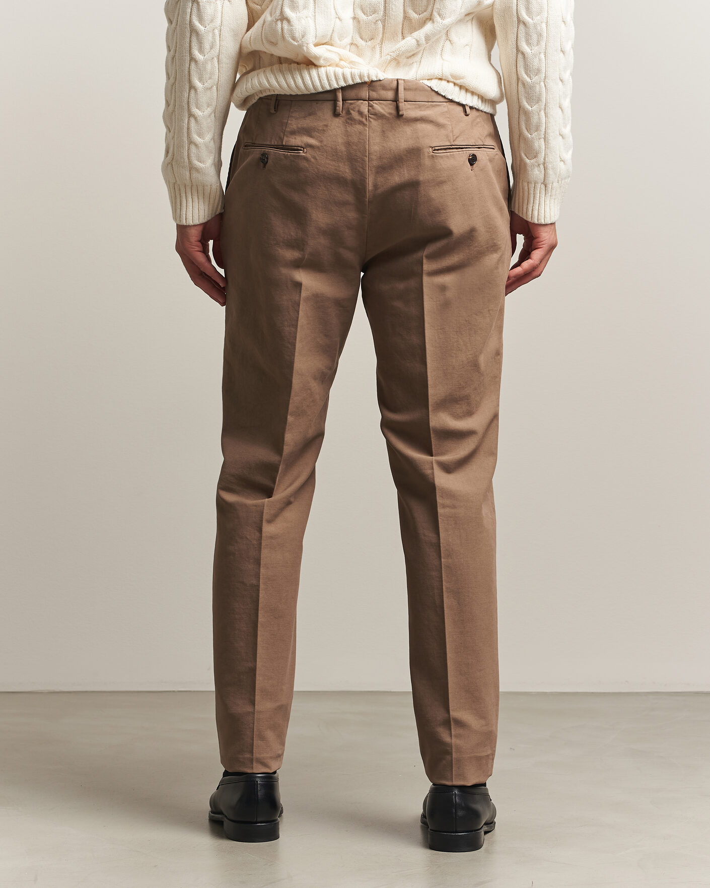 Hombres | Pantalones | Incotex | Regular Fit Soft Cotton Stretch Chinos Taupe