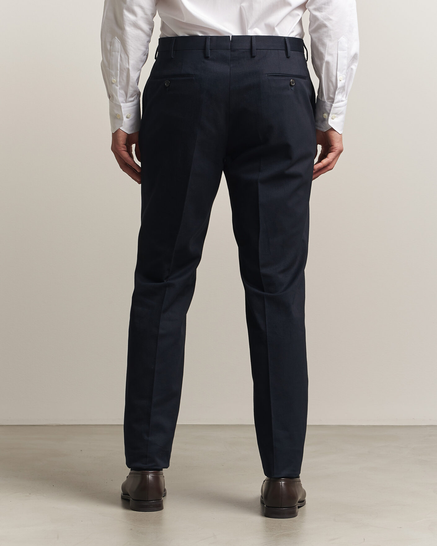 Hombres | Pantalones | Incotex | Regular Fit Cotton/Cashmere Trousers Navy