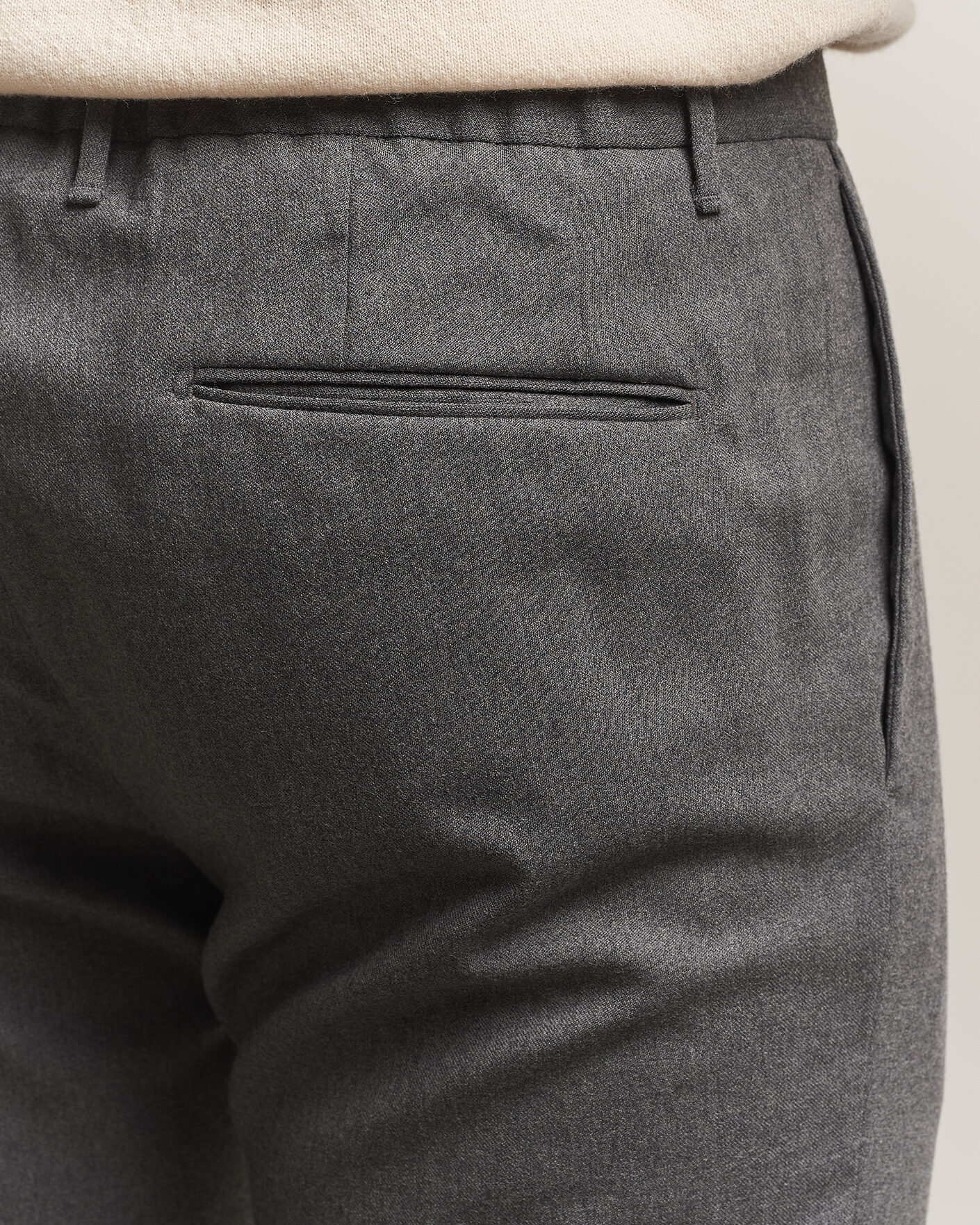 Hombres | Pantalones | Incotex | Slim Fit Washable Flannel Trousers Grey Melange