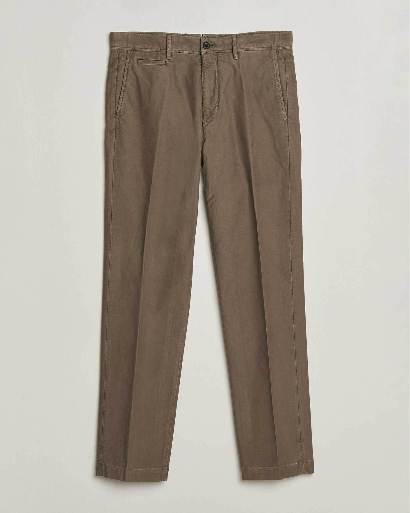 Hombres | Pantalones | Incotex | Regular Fit Garment Dyed Slacks Taupe