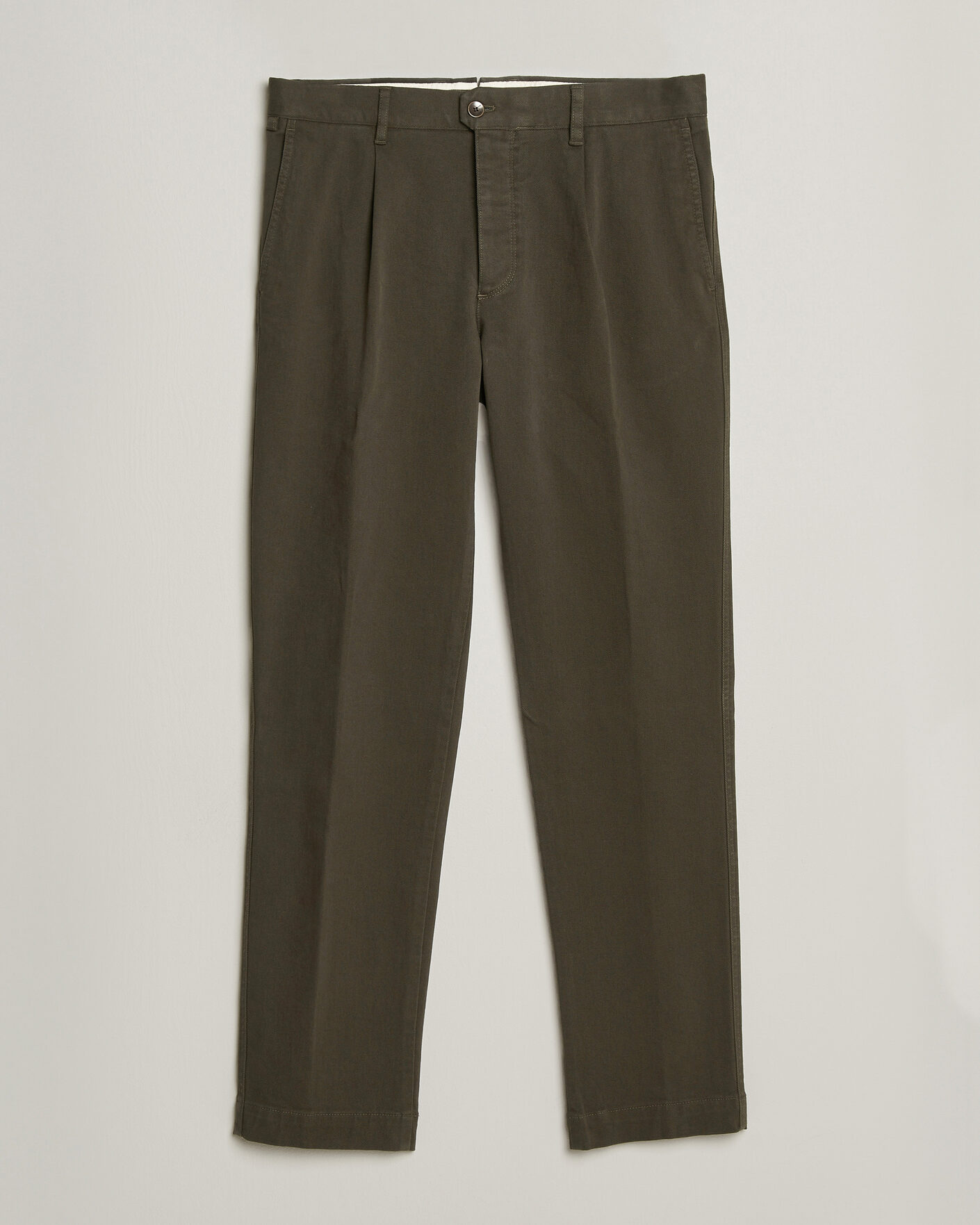 Hombres | Pantalones | Incotex | Regular Fit Cover Chinos Dark Green