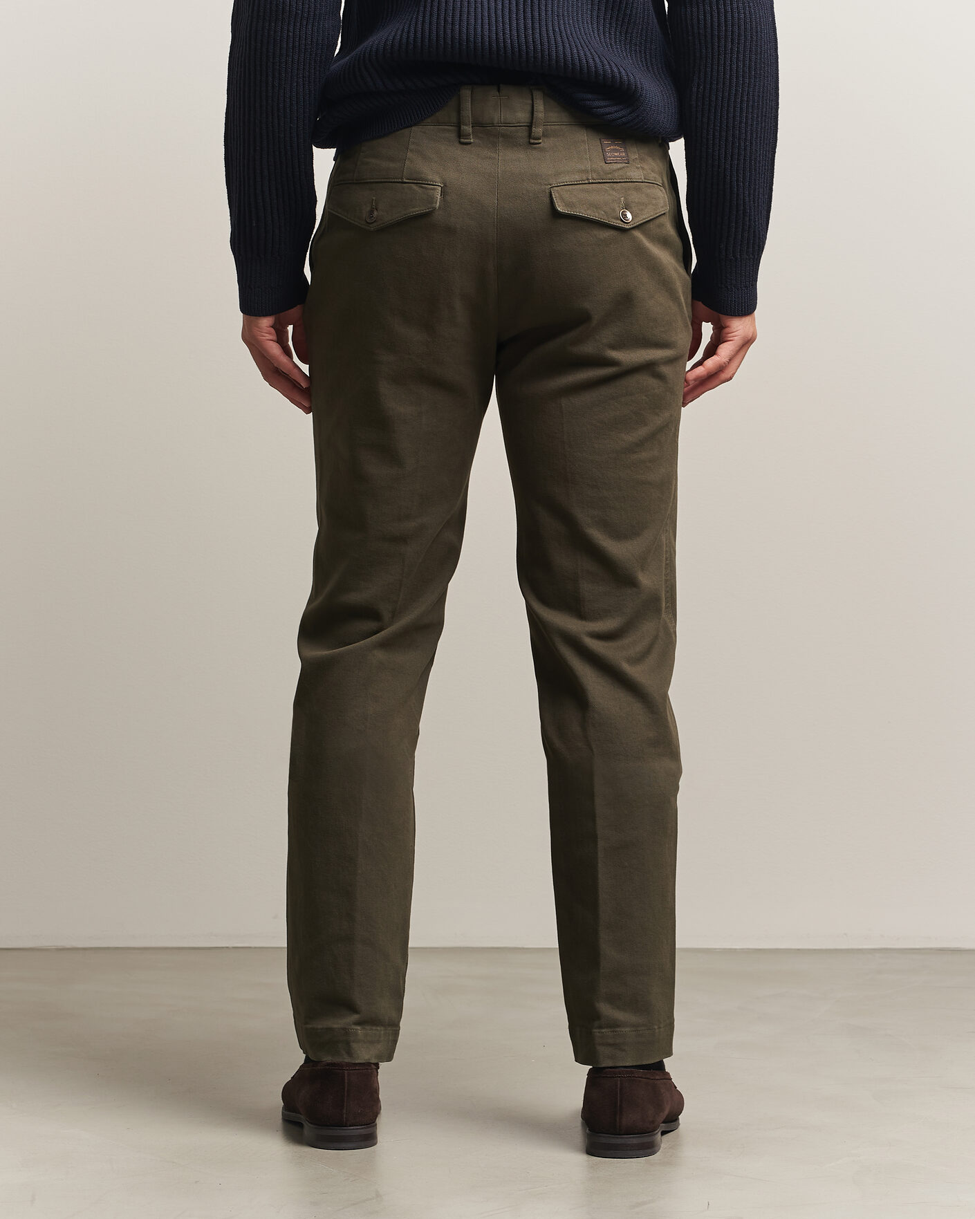 Hombres | Pantalones | Incotex | Regular Fit Cover Chinos Dark Green