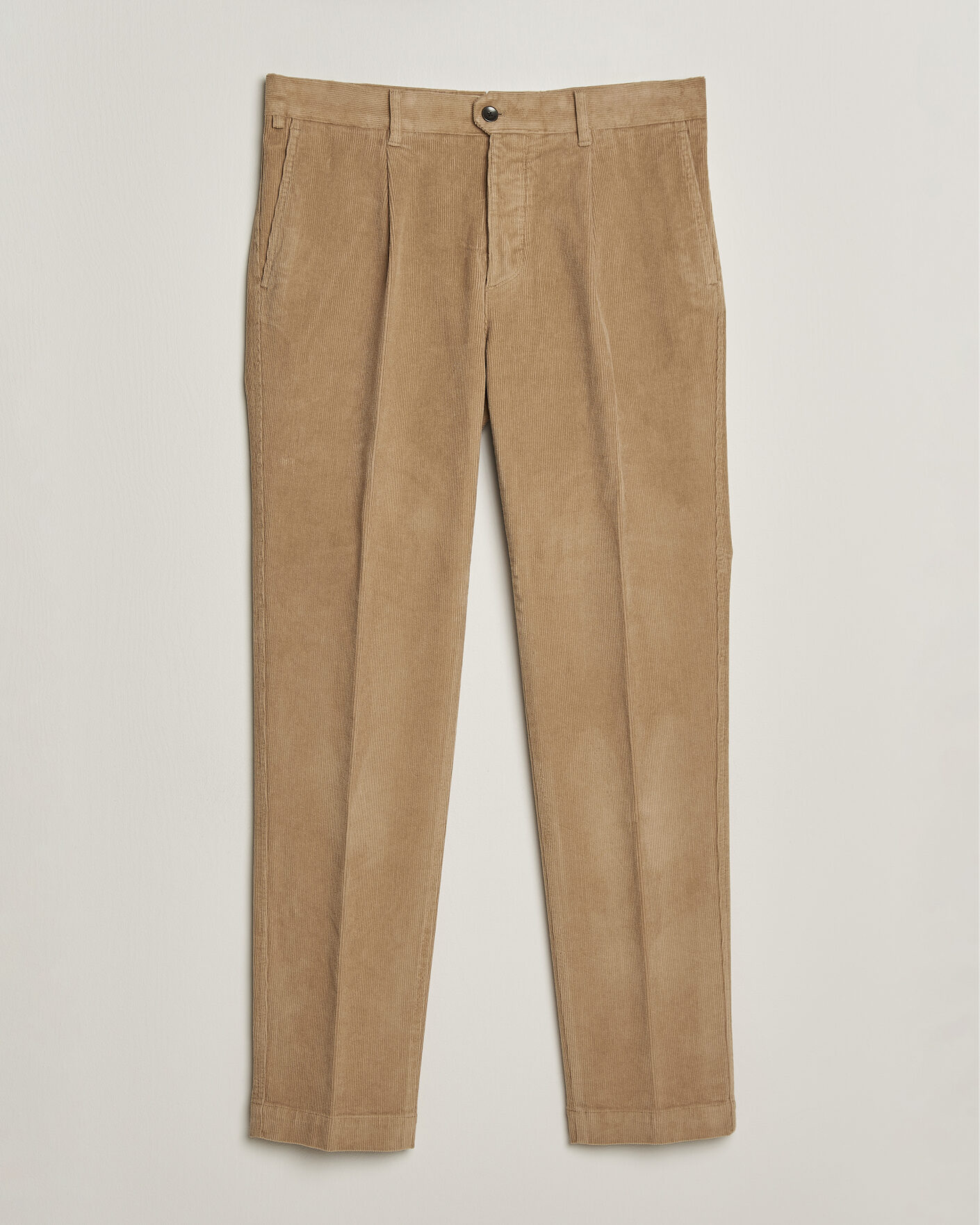 Hombres | Pantalones | Incotex | Regular Fit Washed Corduroy Slacks Khaki