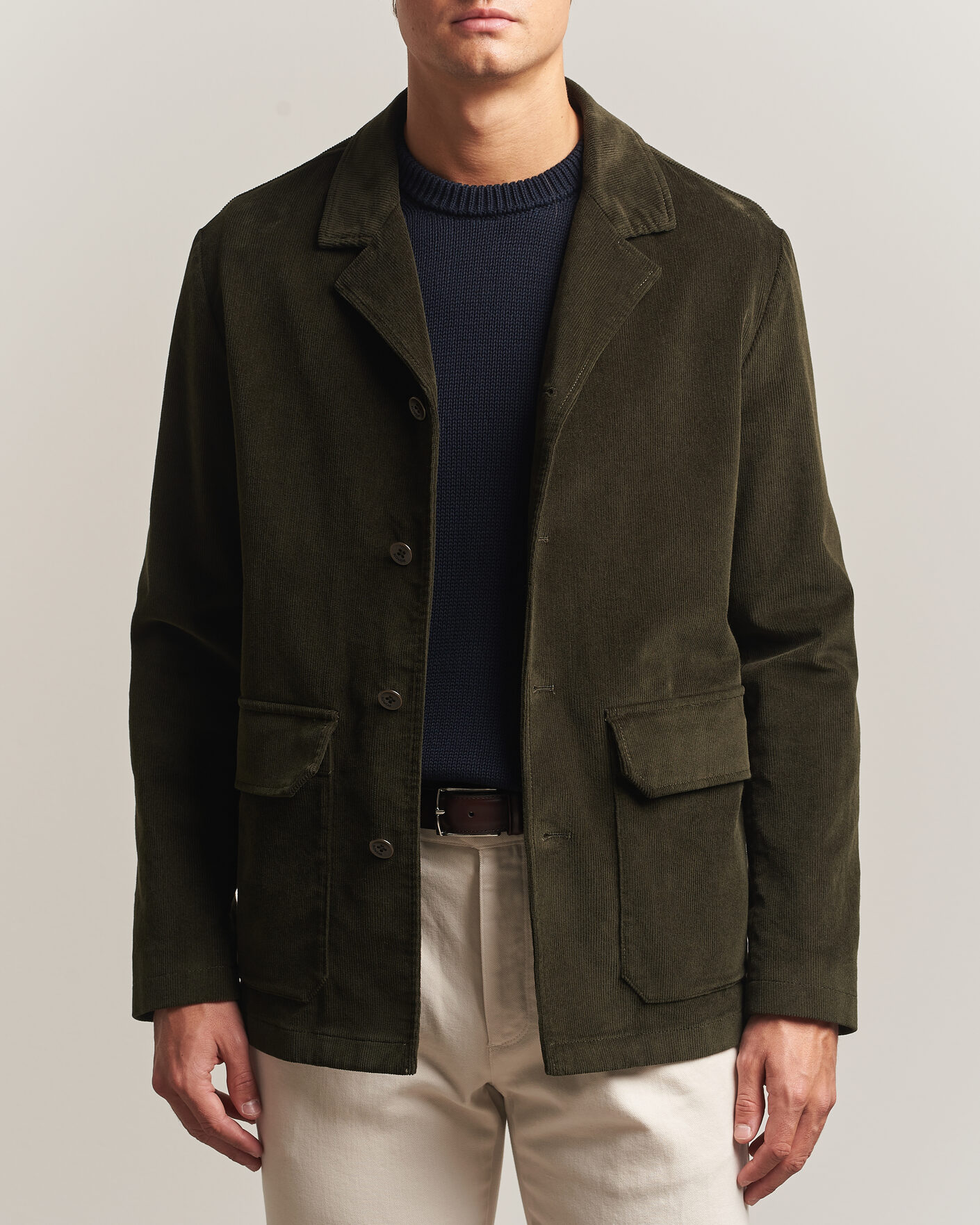 Hombres | Blazers | Incotex | Corduroy Sports Jacket Forest Green