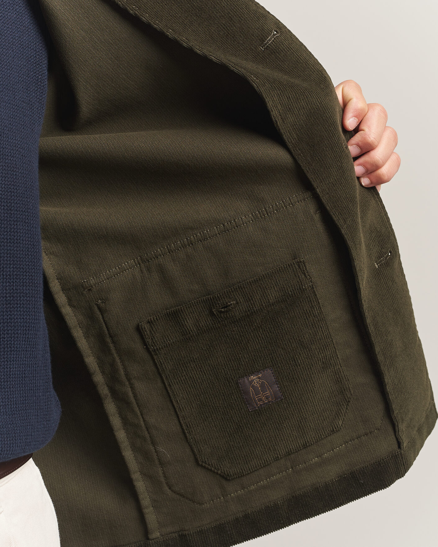 Hombres | Blazers | Incotex | Corduroy Sports Jacket Forest Green