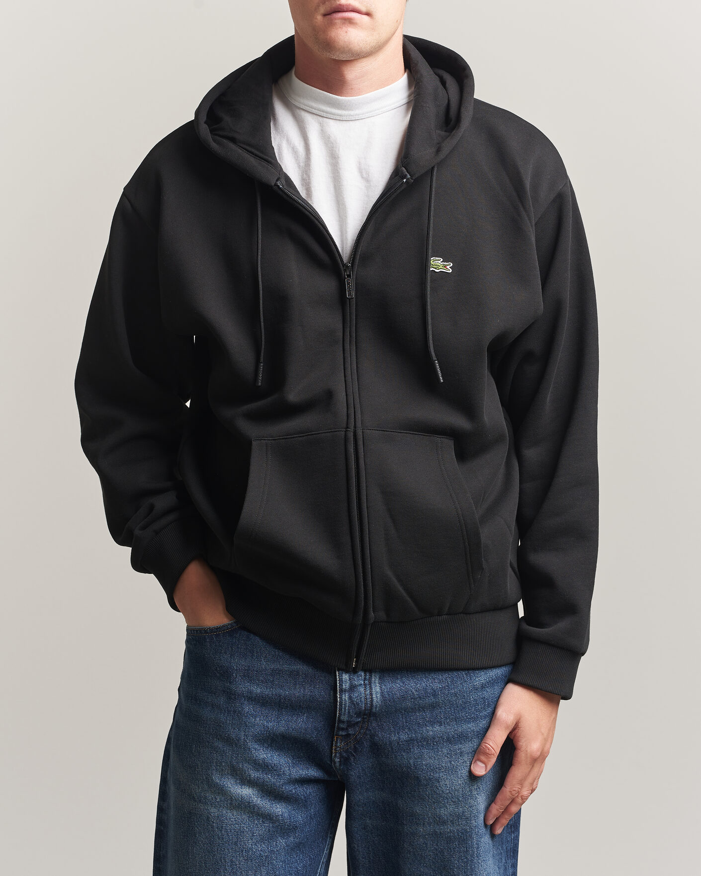 Hombres | Jerséis y prendas de punto | Lacoste | Full Zip Hoodie Black