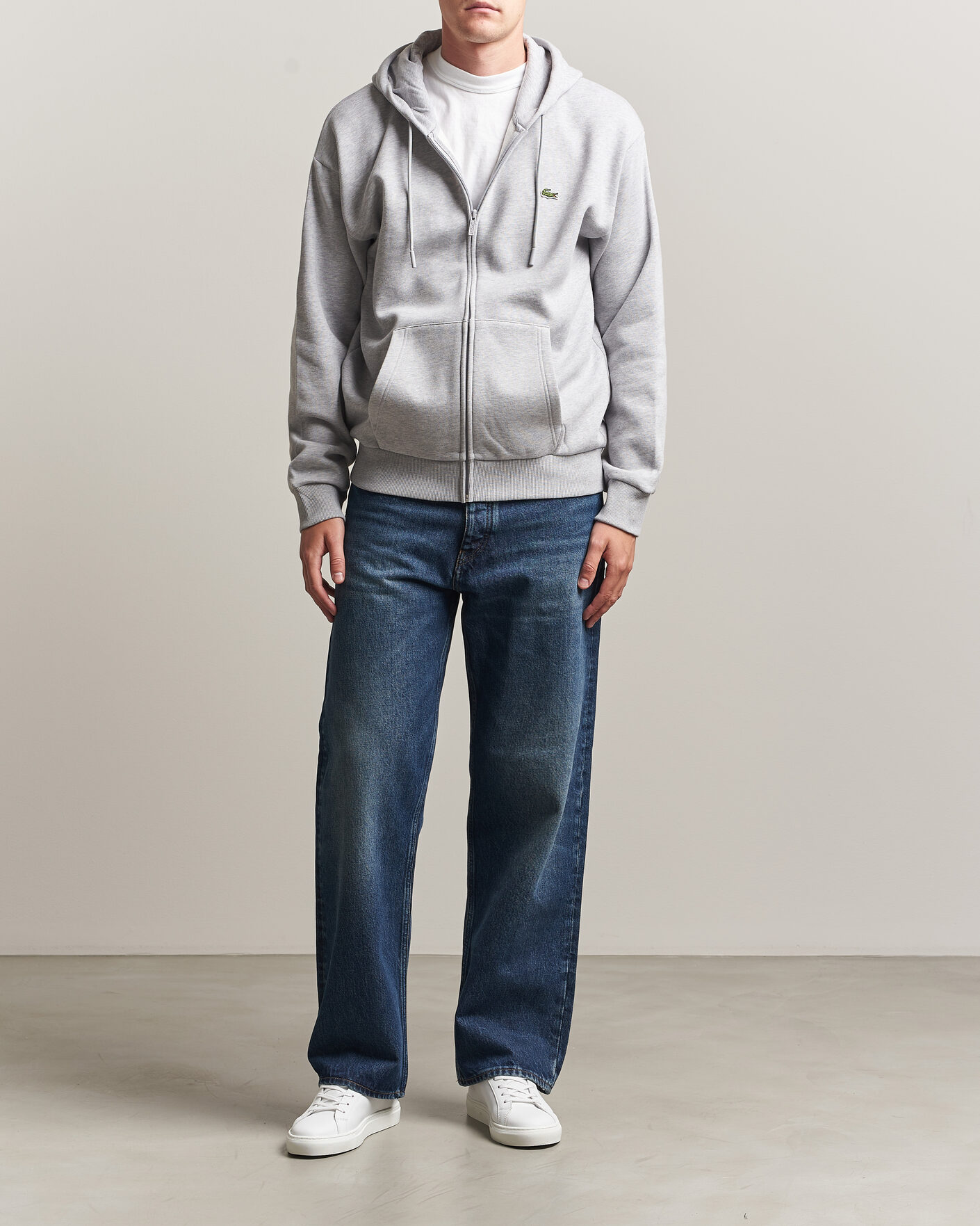Hombres | Jerséis y prendas de punto | Lacoste | Full Zip Hoodie Silver Chine
