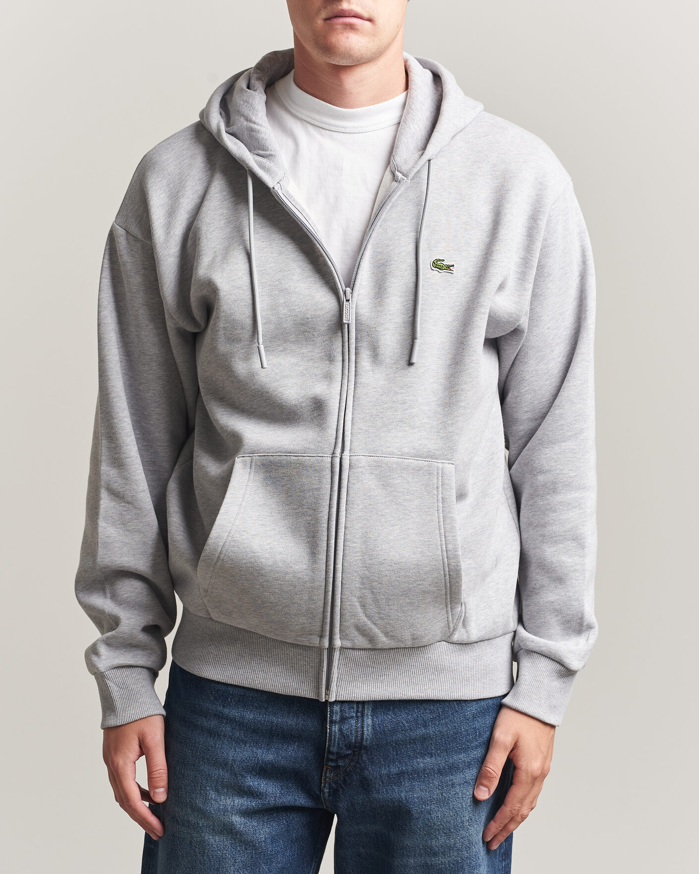 Hombres | Jerséis y prendas de punto | Lacoste | Full Zip Hoodie Silver Chine
