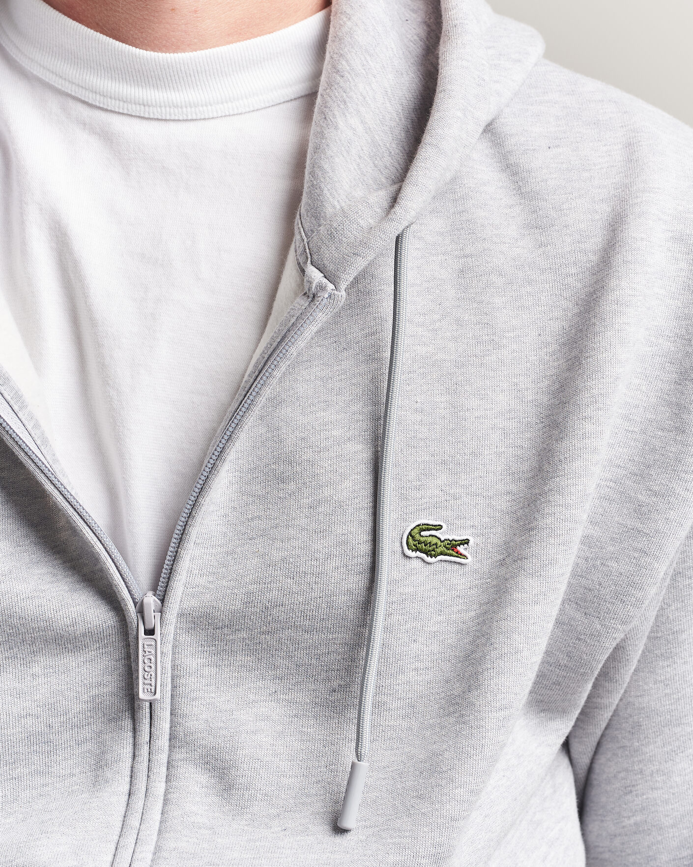 Hombres | Jerséis y prendas de punto | Lacoste | Full Zip Hoodie Silver Chine