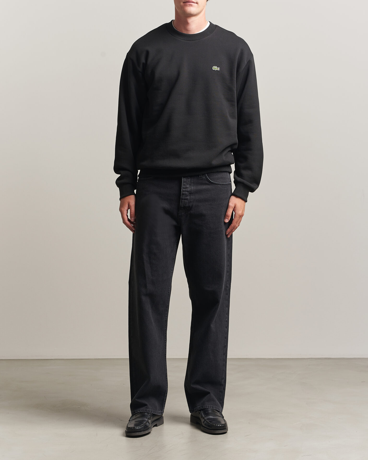 Hombres | Jerséis y prendas de punto | Lacoste | Crew Neck Sweatshirt Black