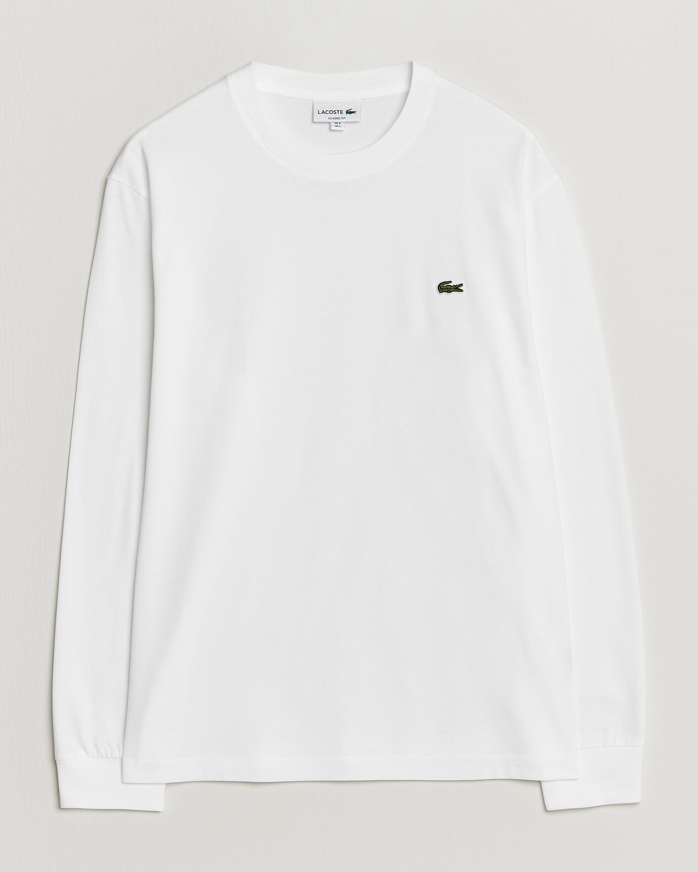 Hombres | Camisetas | Lacoste | Crew Neck Long Sleeve T-Shirt White