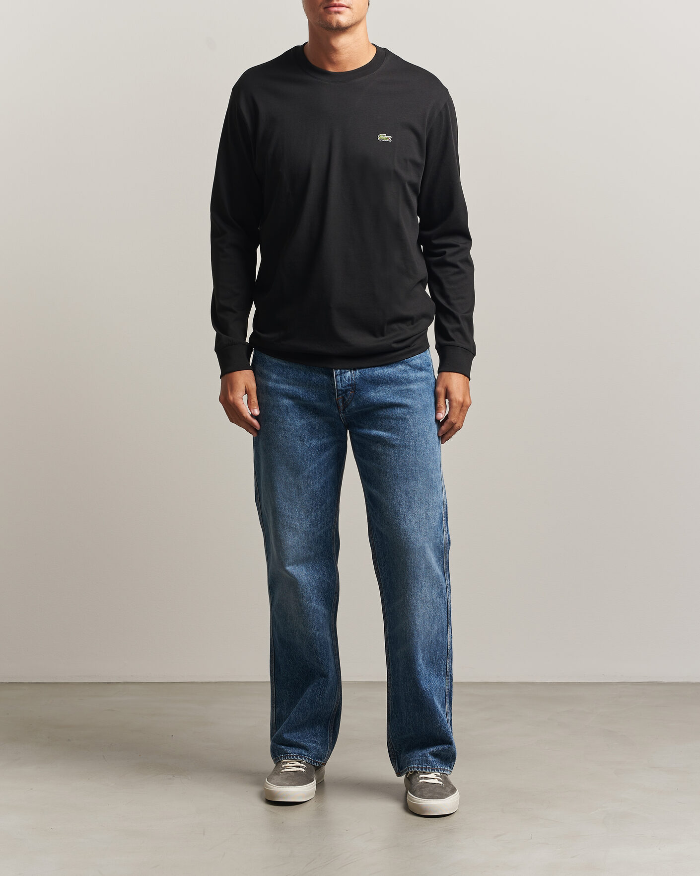Hombres | Camisetas | Lacoste | Crew Neck Long Sleeve T-Shirt Black