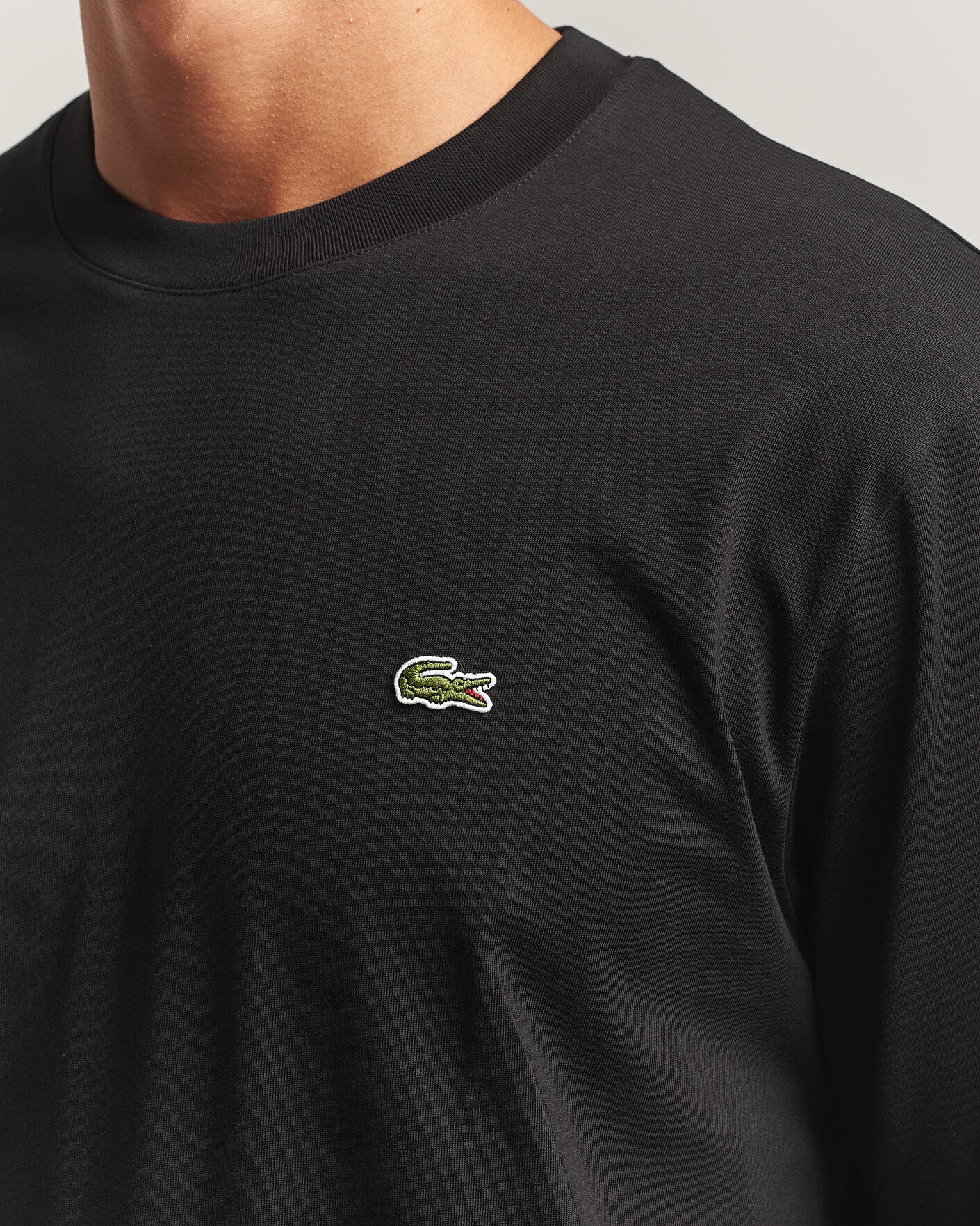 Hombres | Camisetas | Lacoste | Crew Neck Long Sleeve T-Shirt Black