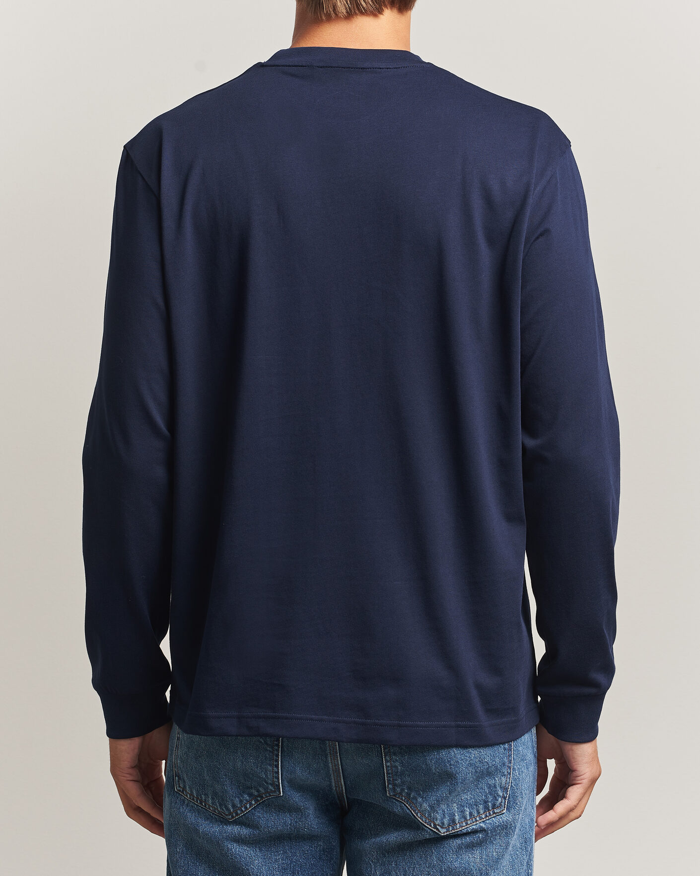 Hombres | Camisetas | Lacoste | Crew Neck Long Sleeve T-Shirt Navy Blue