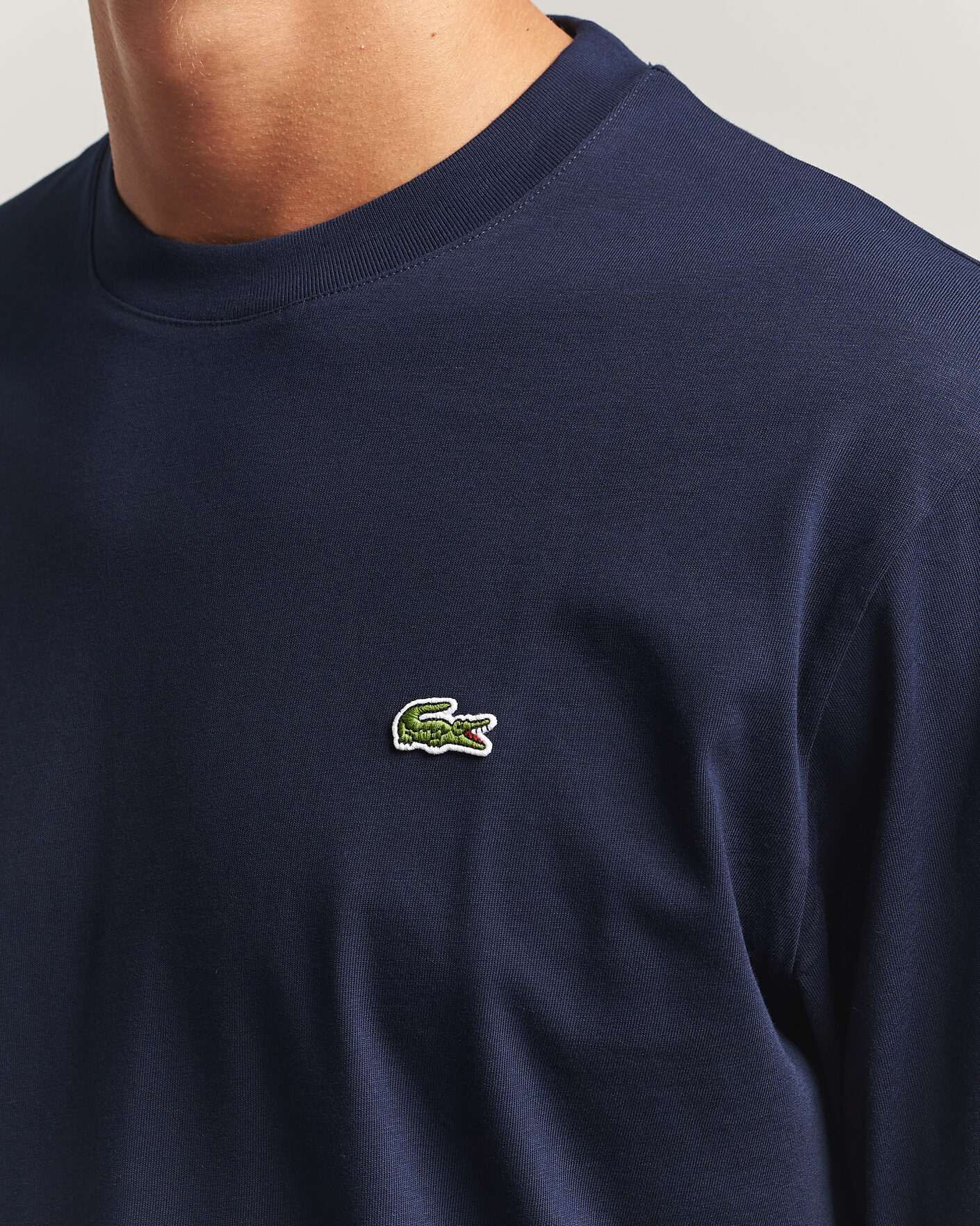 Hombres | Camisetas | Lacoste | Crew Neck Long Sleeve T-Shirt Navy Blue
