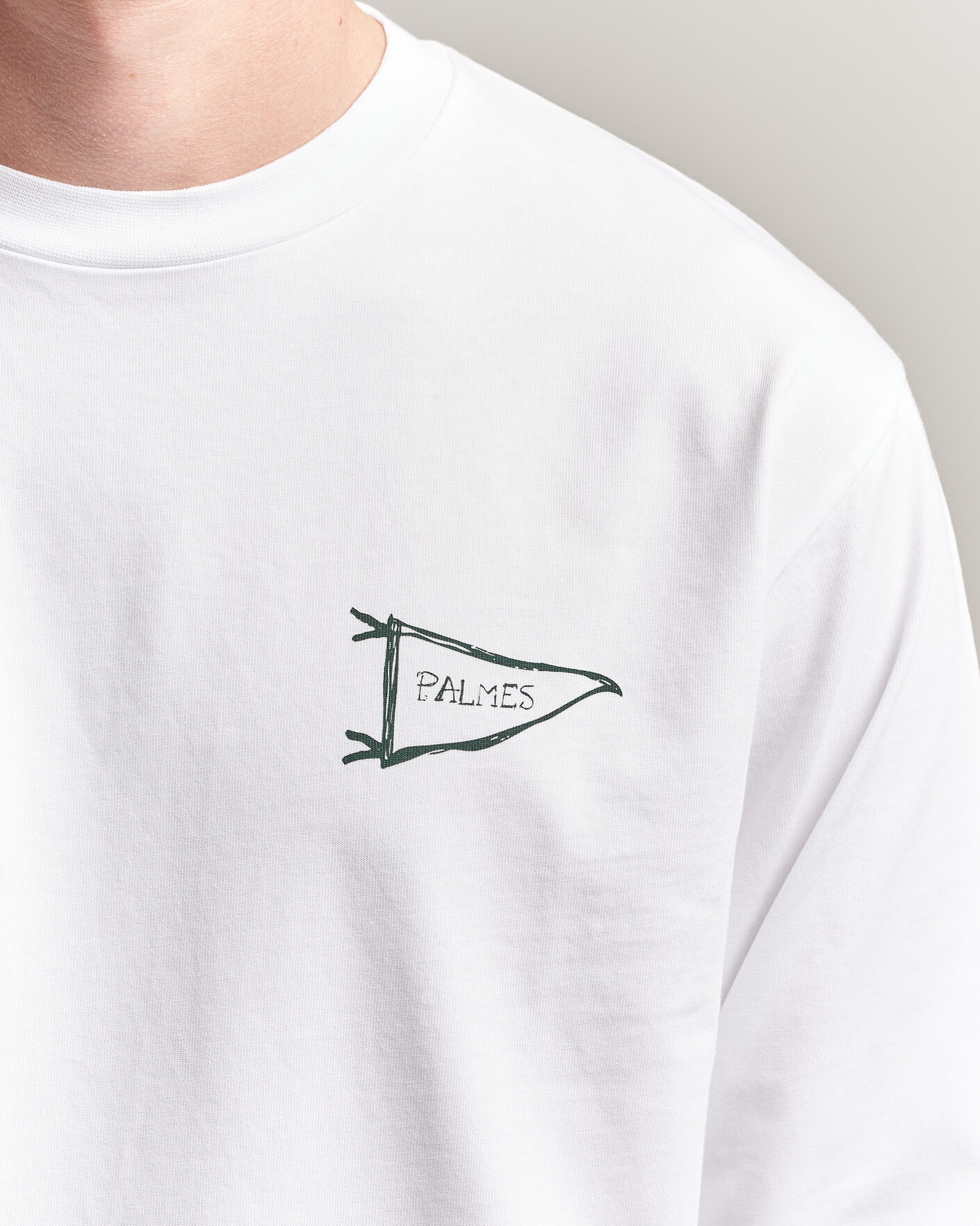 Hombres | Camisetas | Palmes | Pennant Long Sleeve T-Shirt White