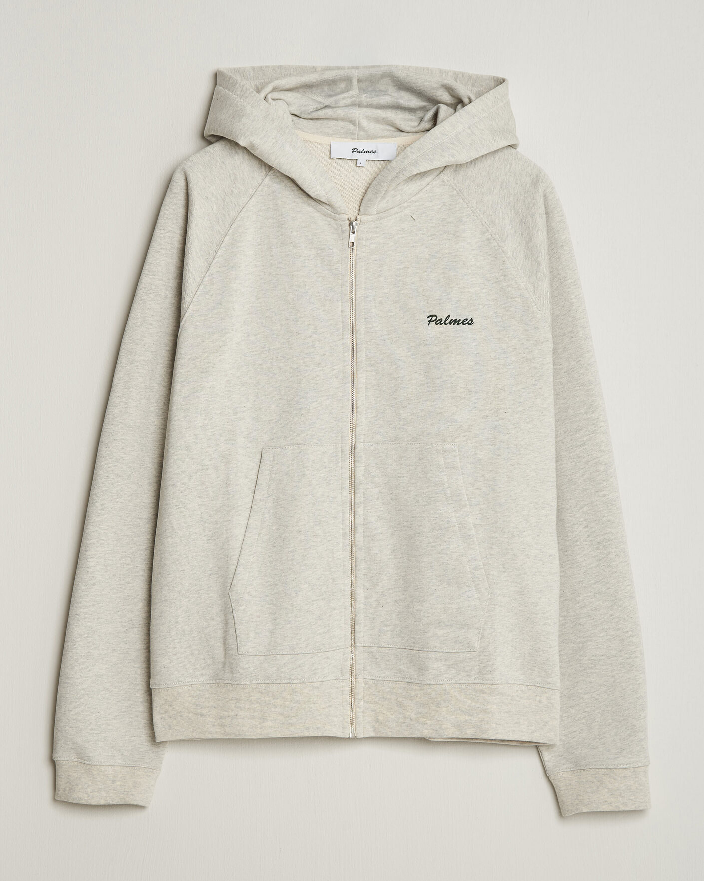 Hombres | Jerséis y prendas de punto | Palmes | Logo Zip Hoodie Grey Melange