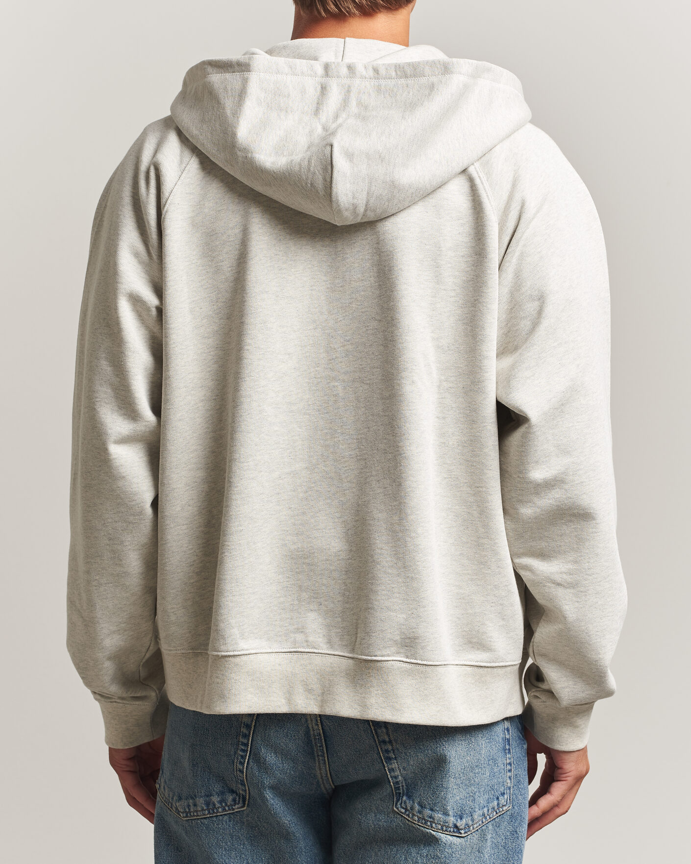 Hombres | Jerséis y prendas de punto | Palmes | Logo Zip Hoodie Grey Melange