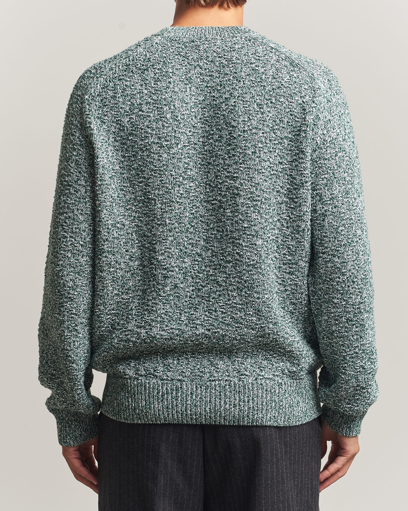 Hombres | Jerséis y prendas de punto | Palmes | Knitted Crew Neck Sweater Green Melange