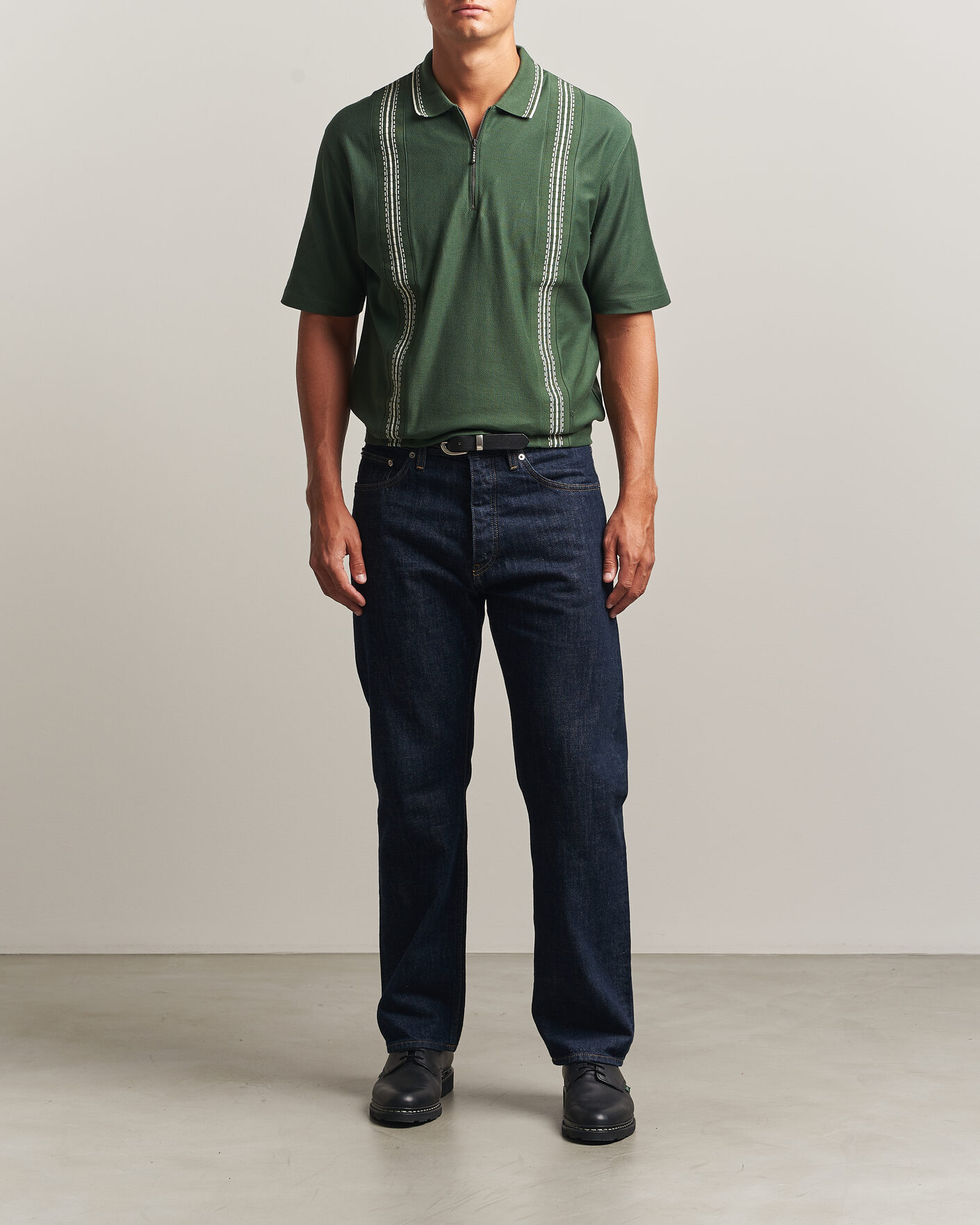 Hombres | Polos | Palmes | Panel Zip Polo Green