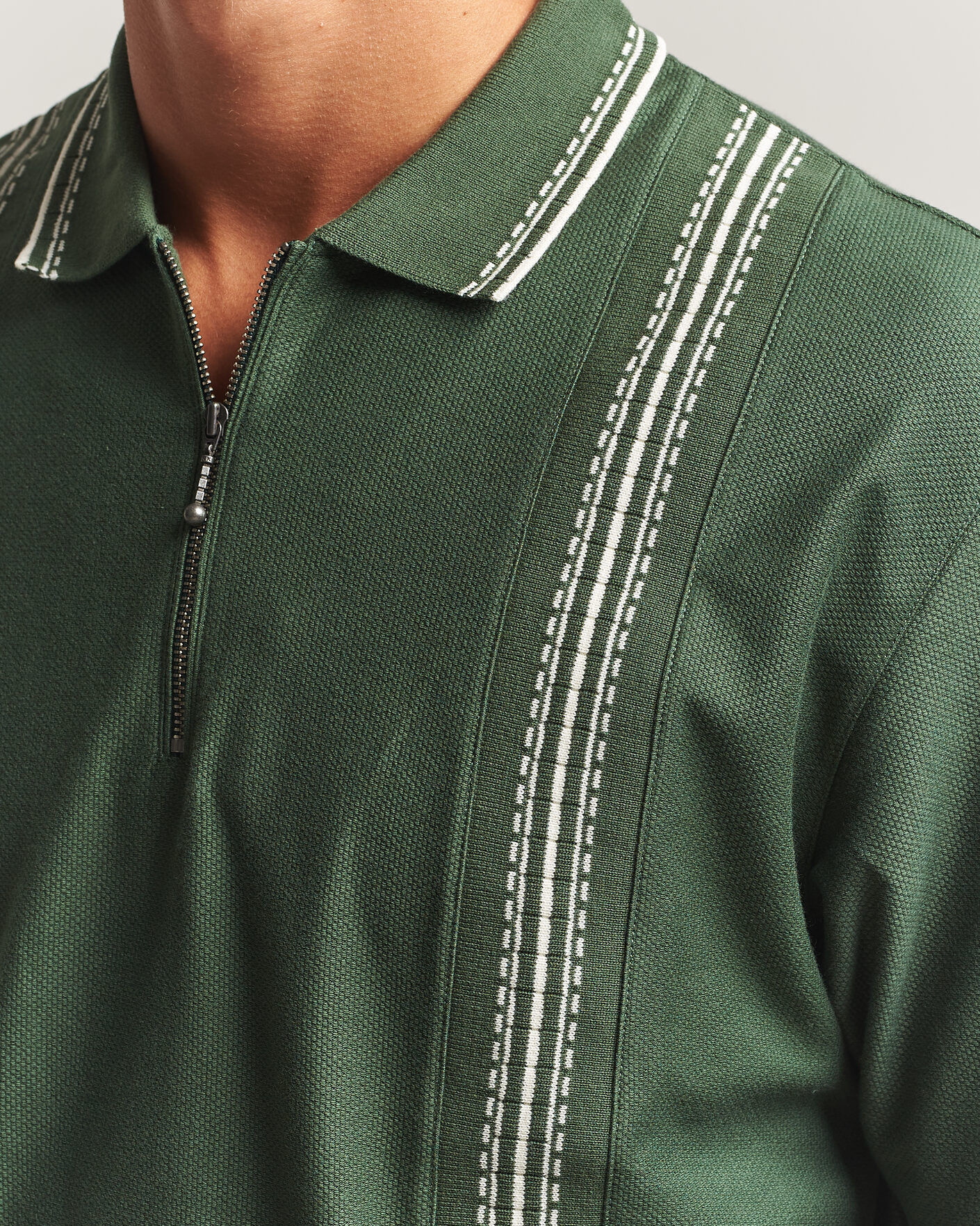 Hombres | Polos | Palmes | Panel Zip Polo Green