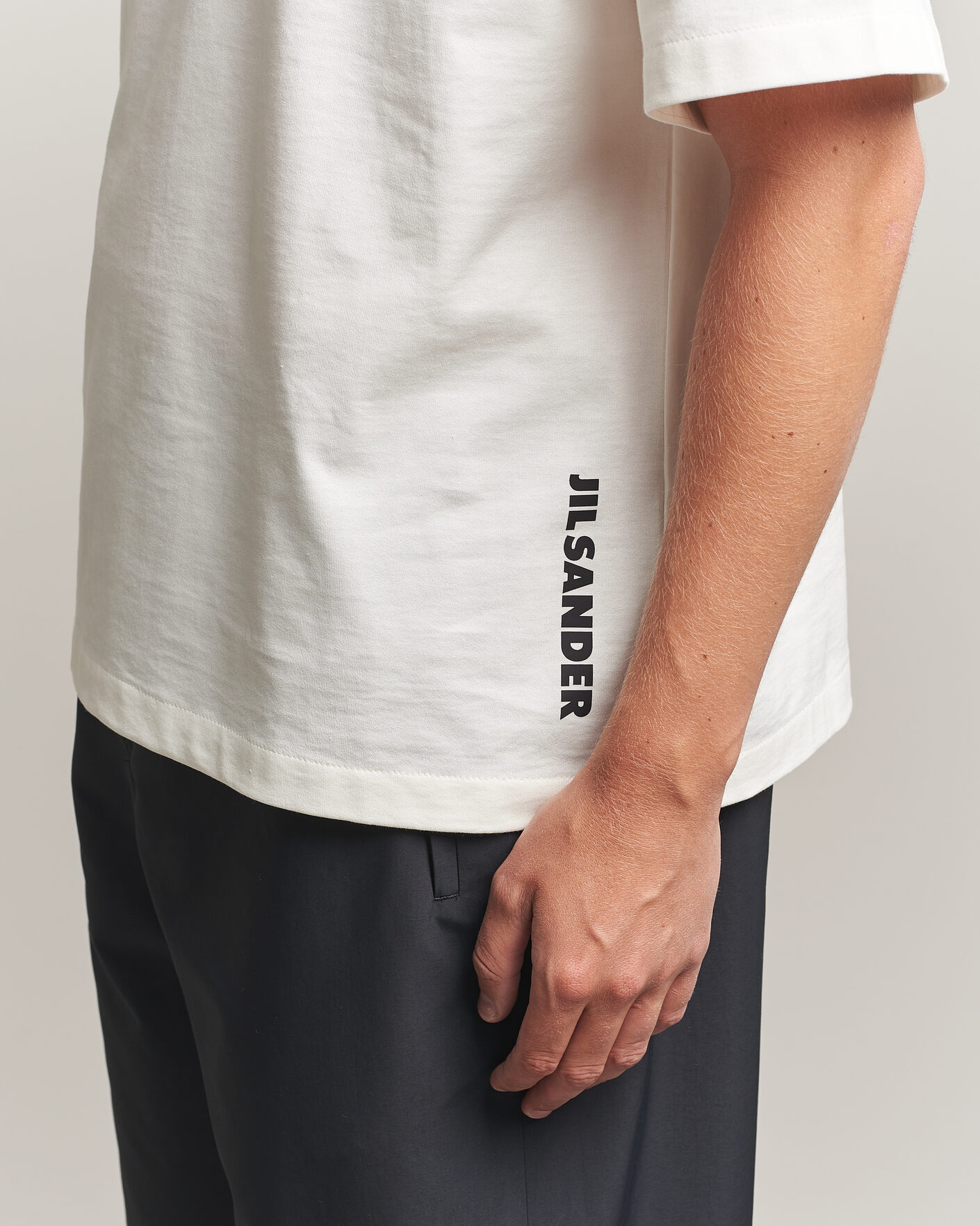 Hombres | Camisetas | Jil Sander | Short Sleeve Side Logo T-Shirt Off White