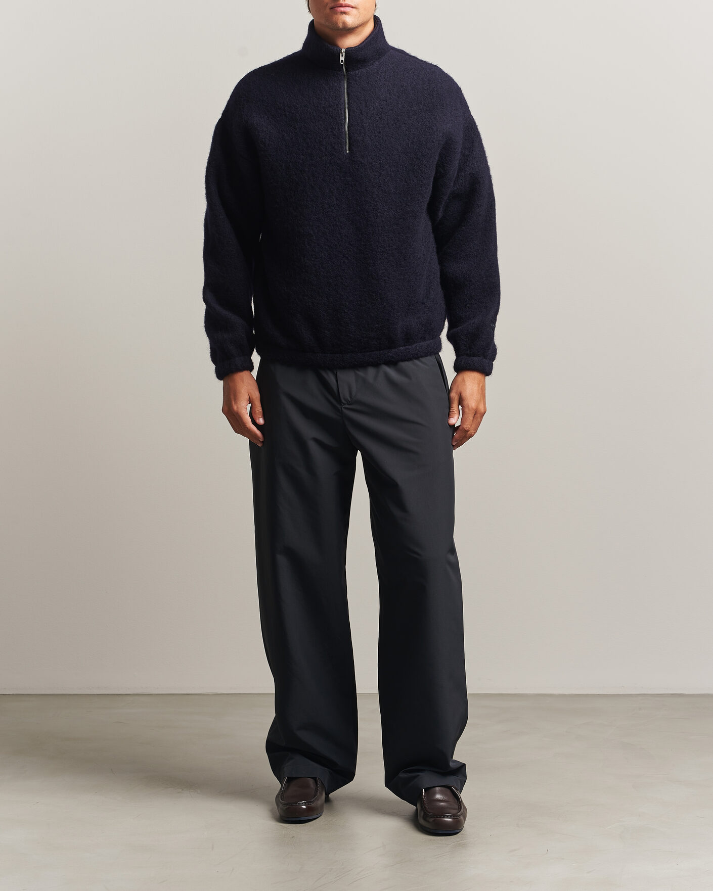 Hombres | Jerséis y prendas de punto | Jil Sander | Half Zip Fleece Sweater Navy