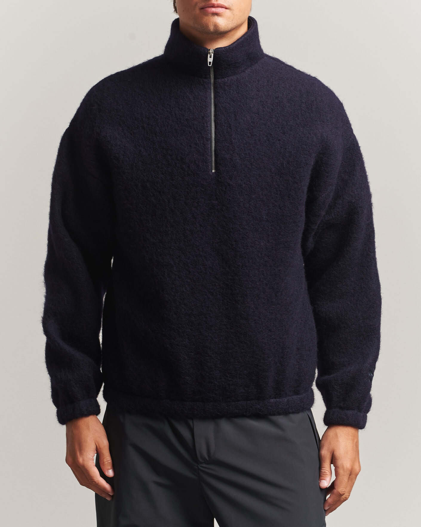 Hombres | Jerséis y prendas de punto | Jil Sander | Half Zip Fleece Sweater Navy