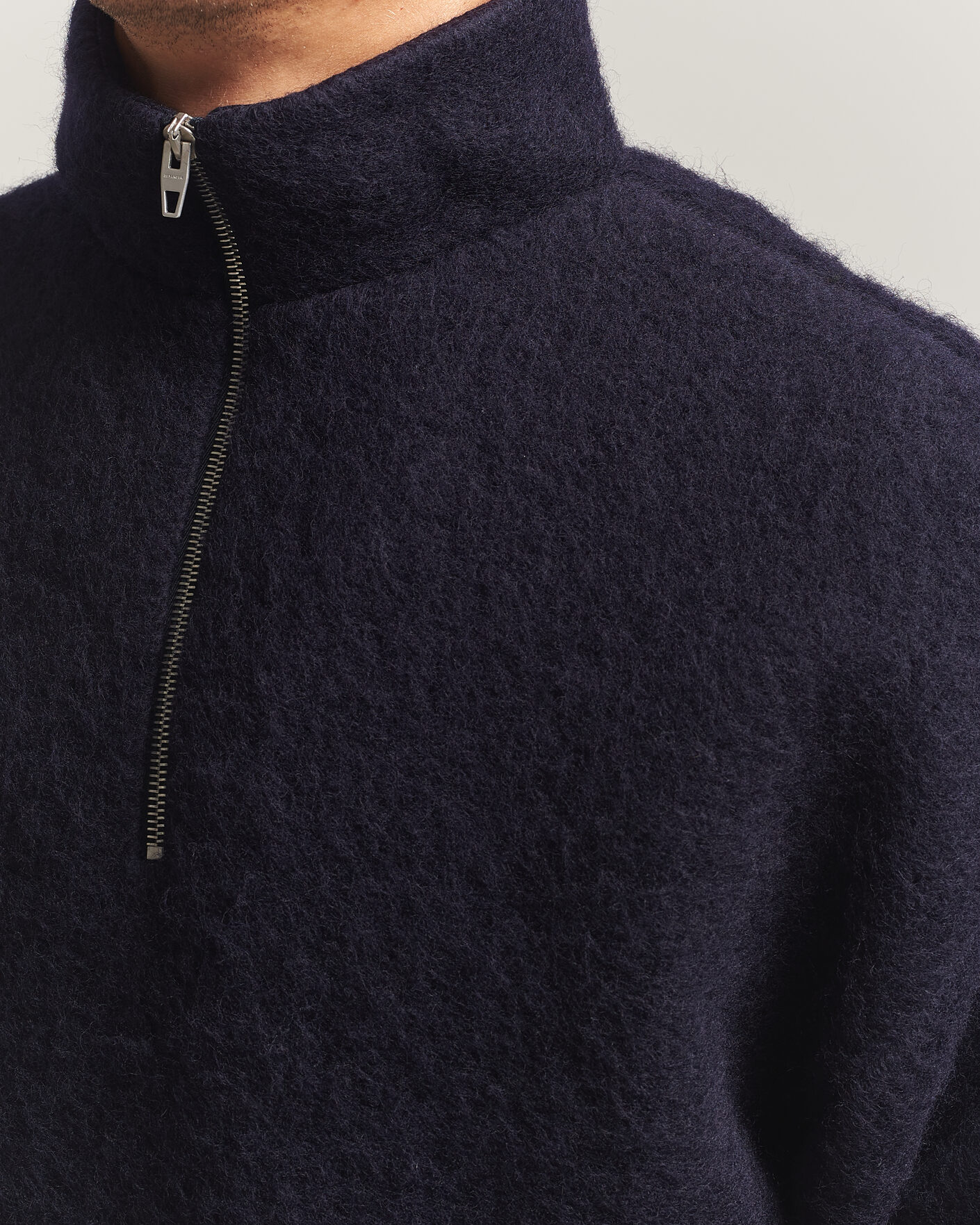 Hombres | Jerséis y prendas de punto | Jil Sander | Half Zip Fleece Sweater Navy
