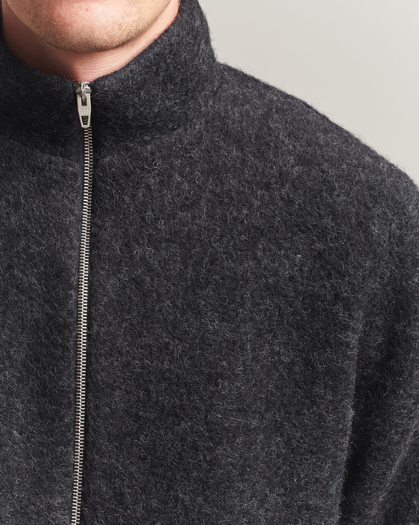 Hombres | Abrigos y chaquetas | Jil Sander | Full Zip Fleece Jacket Charcoal