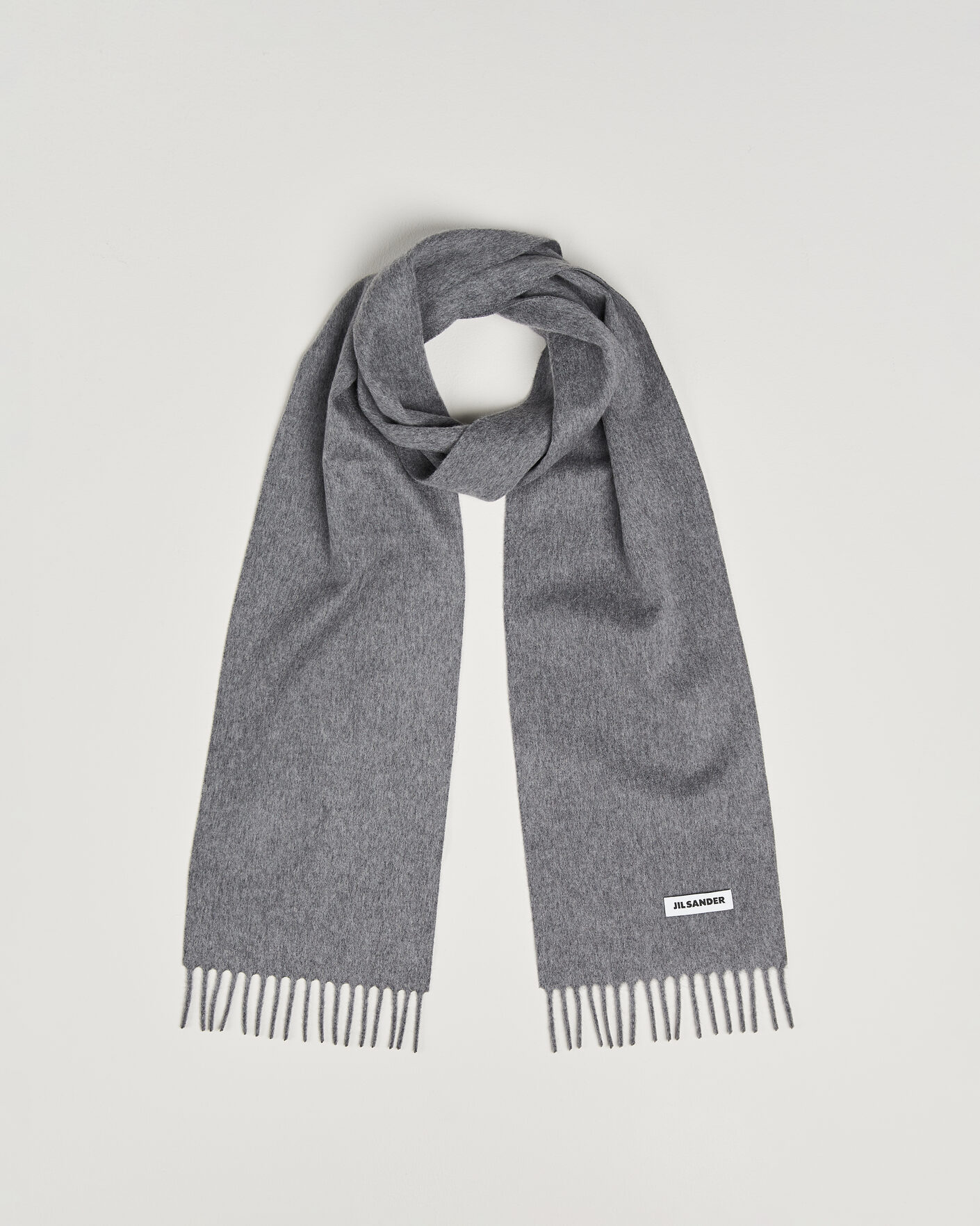 Hombres | Bufandas | Jil Sander | Plain Logo Scarf Grey Melange