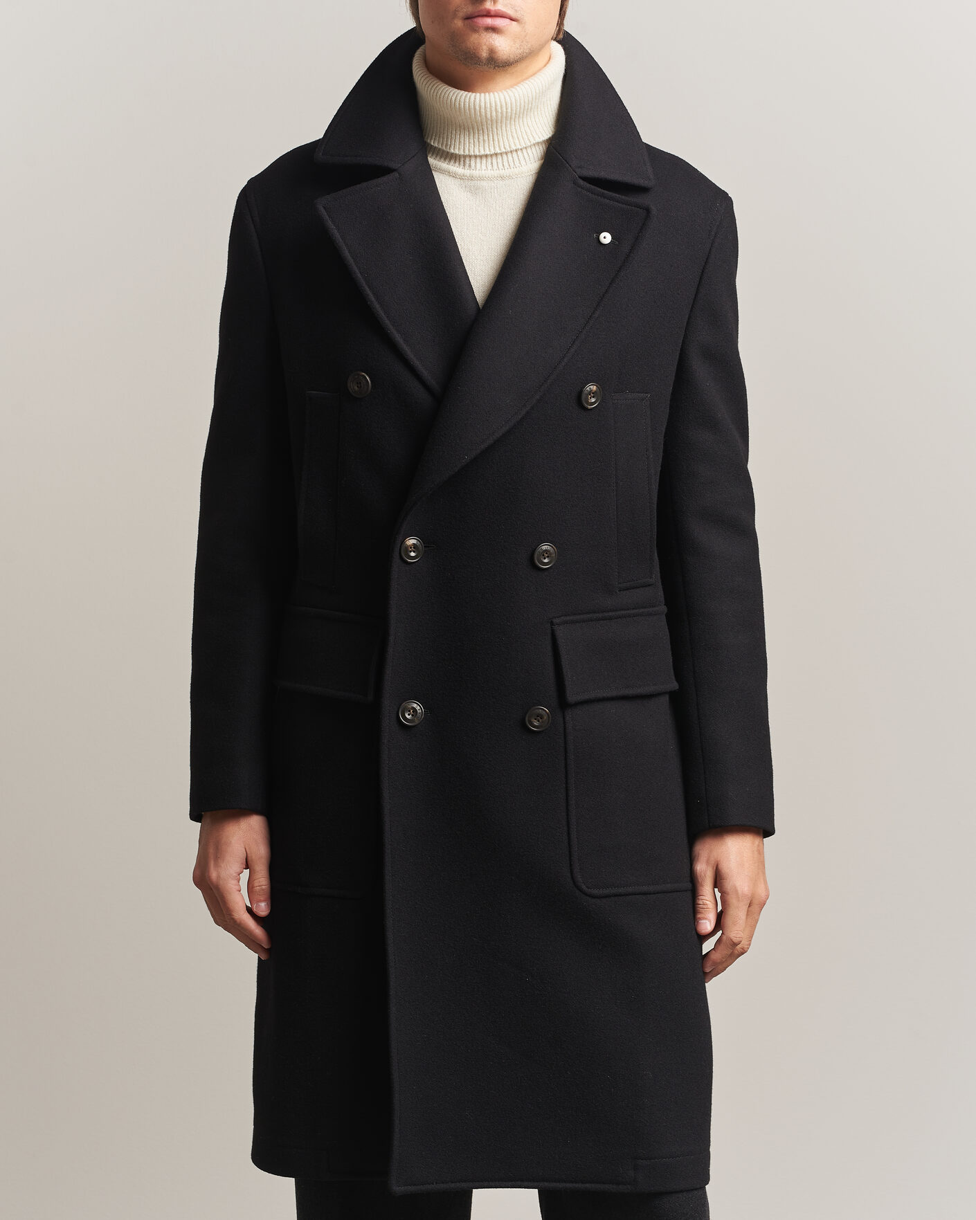 Hombres | Abrigos y chaquetas | L.B.M. 1911 | Double Breasted Wool/Cashmere Coat Black