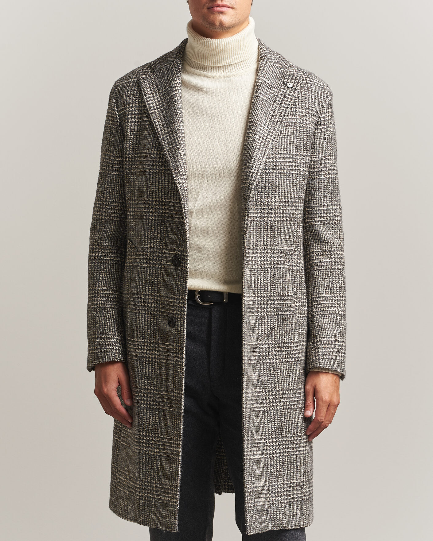 Hombres | Abrigos y chaquetas | L.B.M. 1911 | Checked Wool Coat Grey