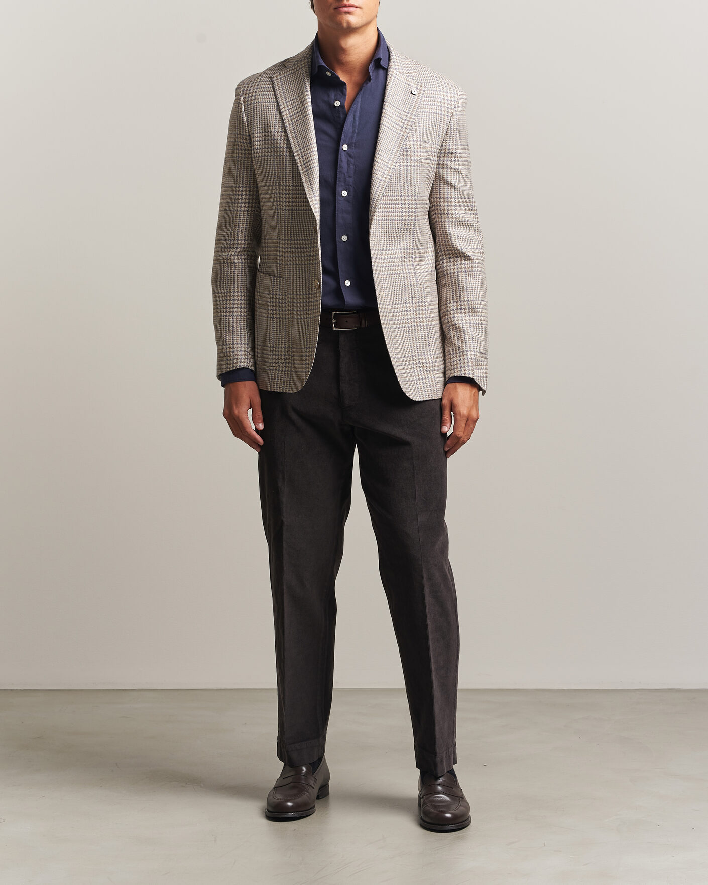 Hombres | Blazers | L.B.M. 1911 | Jack Regular Check Wool/Cashmere/Silk Blazer Brown