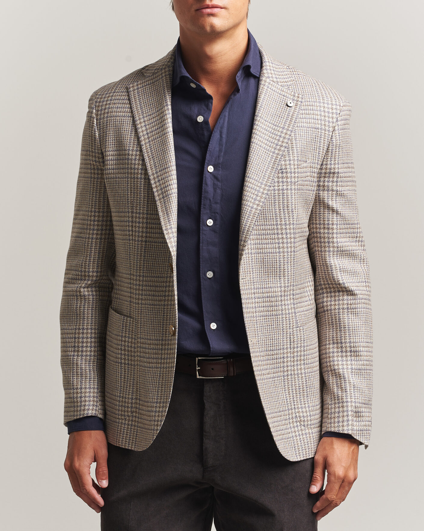 Hombres | Blazers | L.B.M. 1911 | Jack Regular Check Wool/Cashmere/Silk Blazer Brown