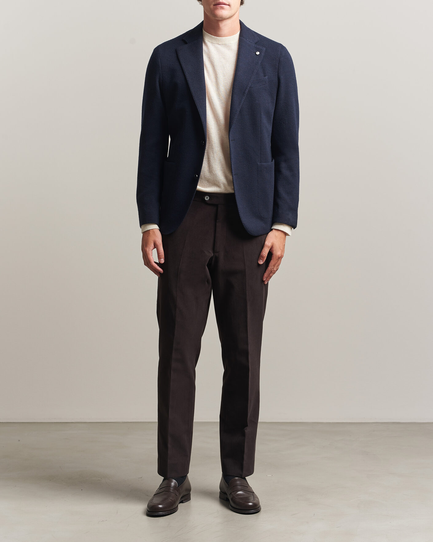 Hombres | Blazers | L.B.M. 1911 | Jack Knitted Cashmere Mix Blazer Navy