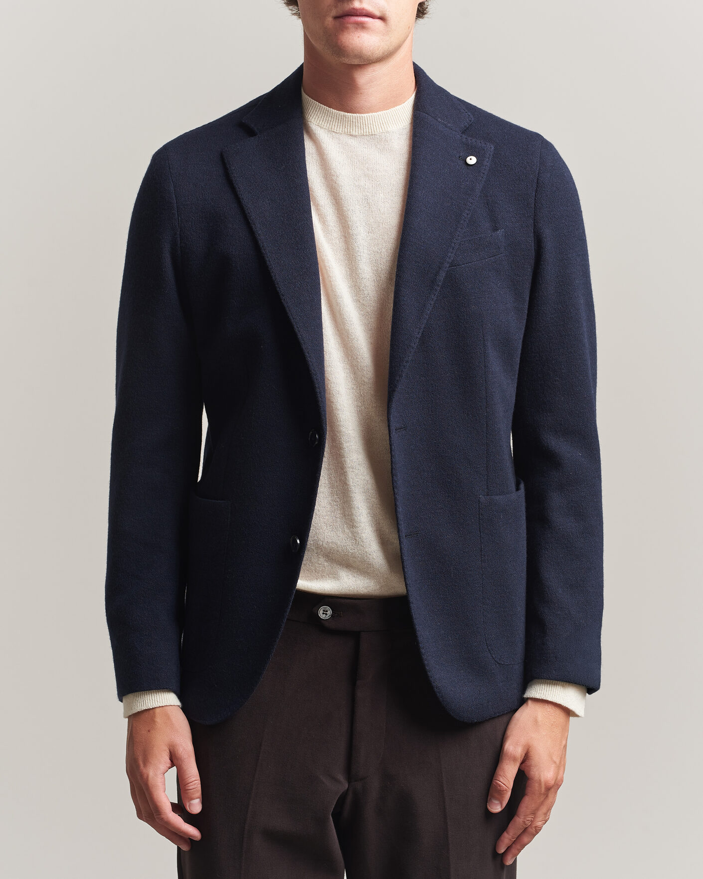 Hombres | Blazers | L.B.M. 1911 | Jack Knitted Cashmere Mix Blazer Navy