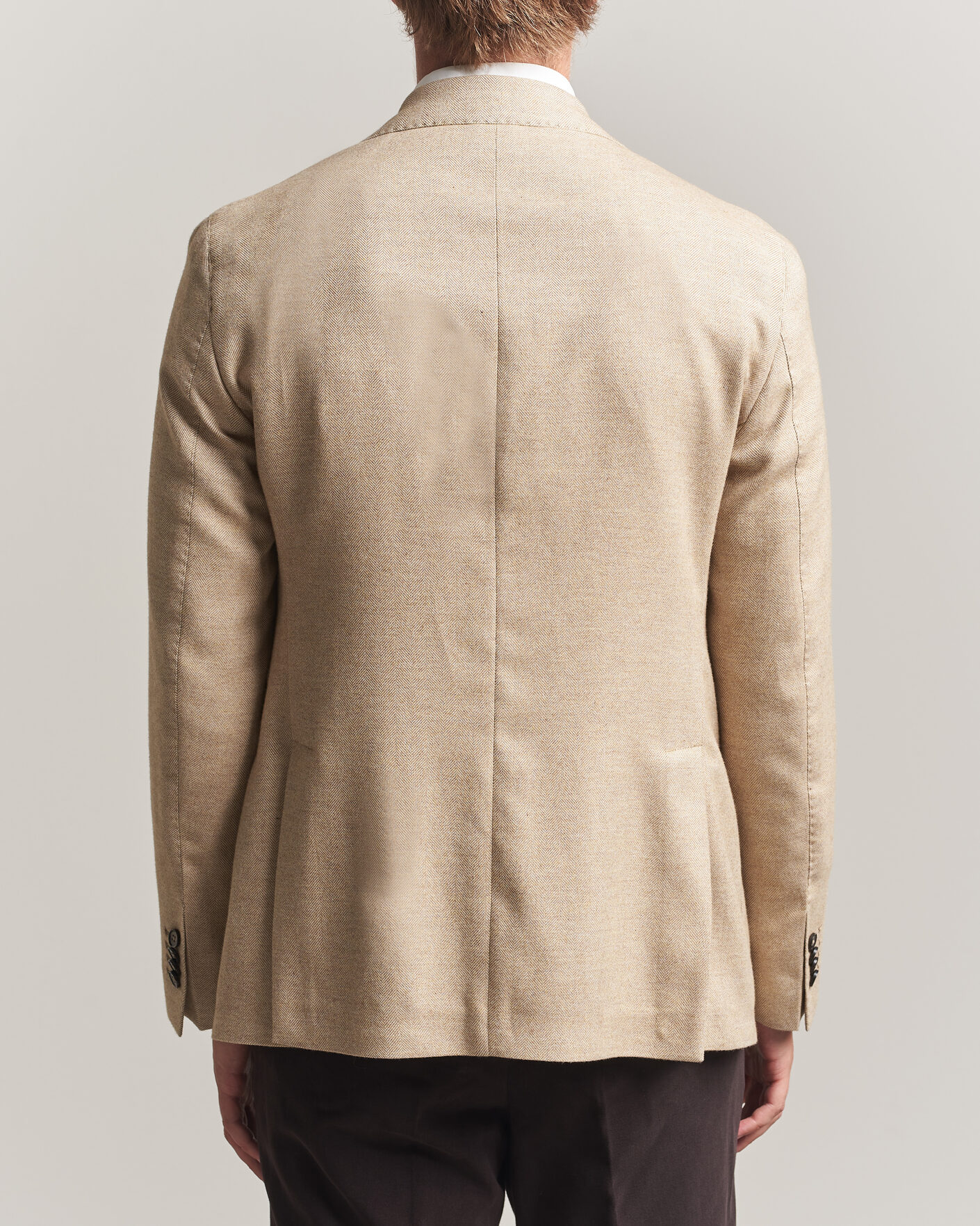 Hombres | Blazers | L.B.M. 1911 | Jack Cotton Herringbone Blazer Beige